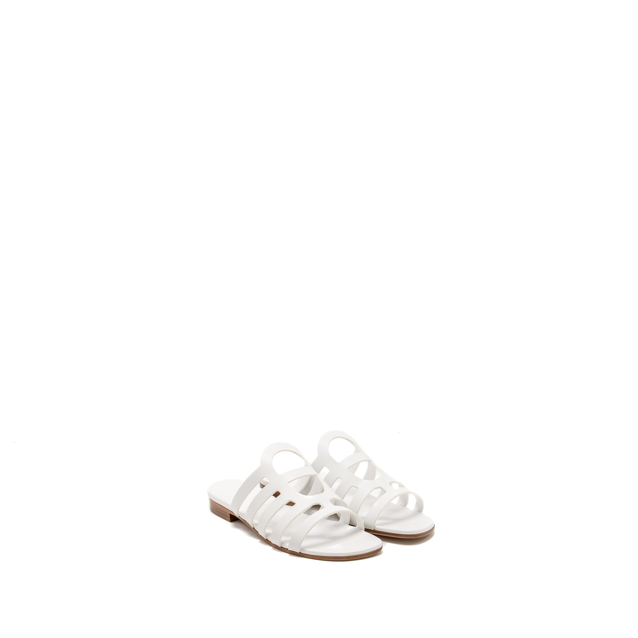 HERMES CAMELIA SANDAL CALFSKIN WHITE