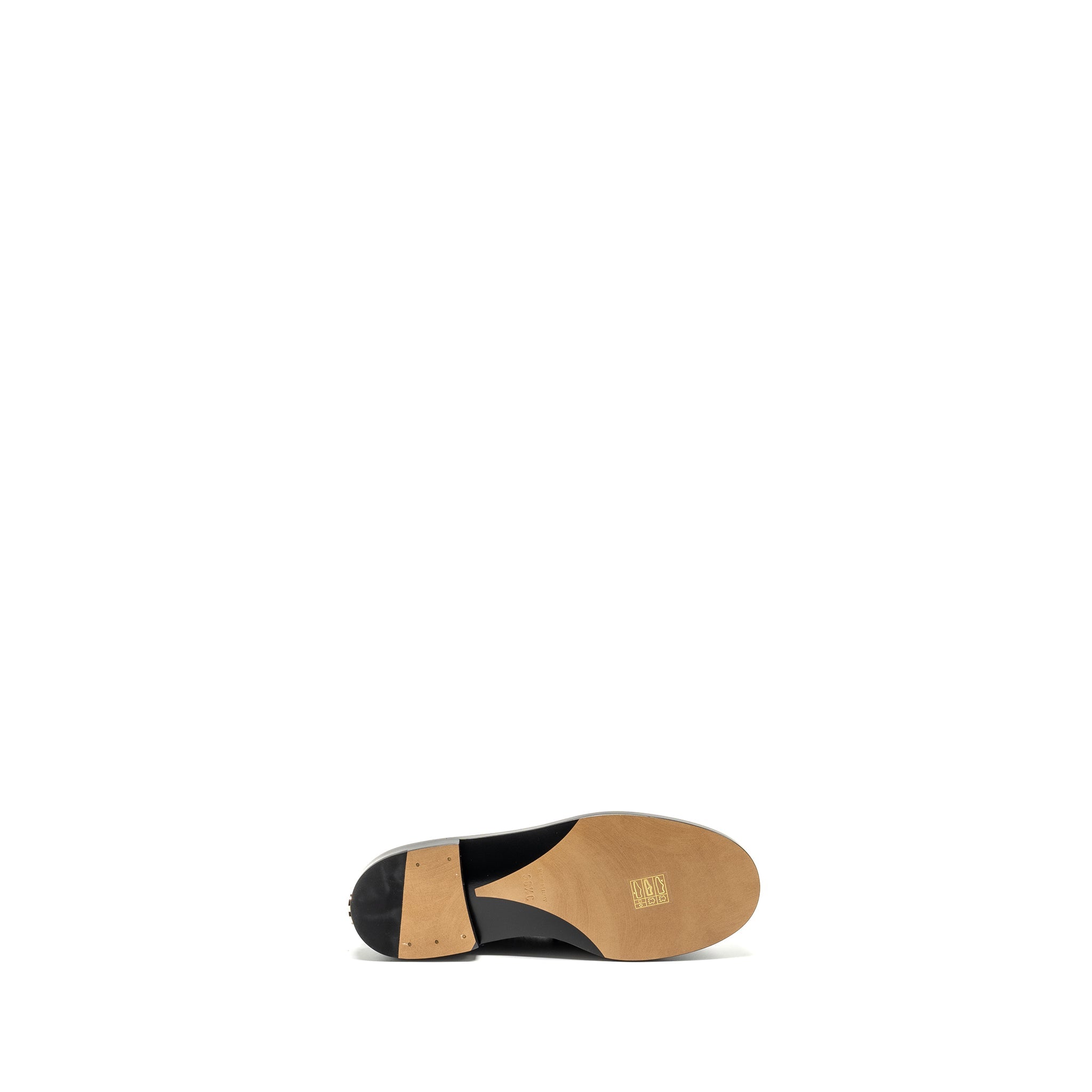 CHANEL LETTER LOAFERS LEATHER BLACK LGHW