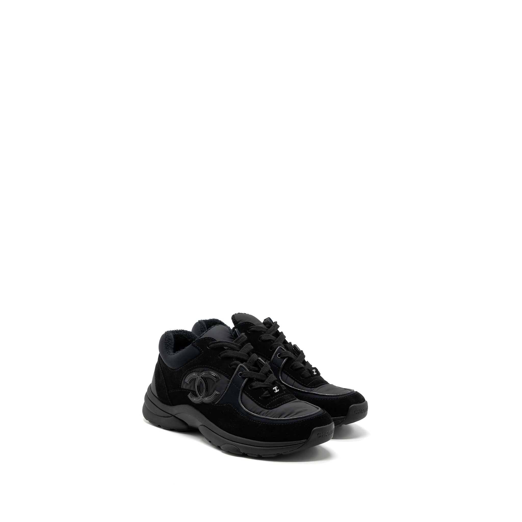 CHANEL TRAINERS/ SNEAKERS NYLON / SUEDE LEATHER BLACK
