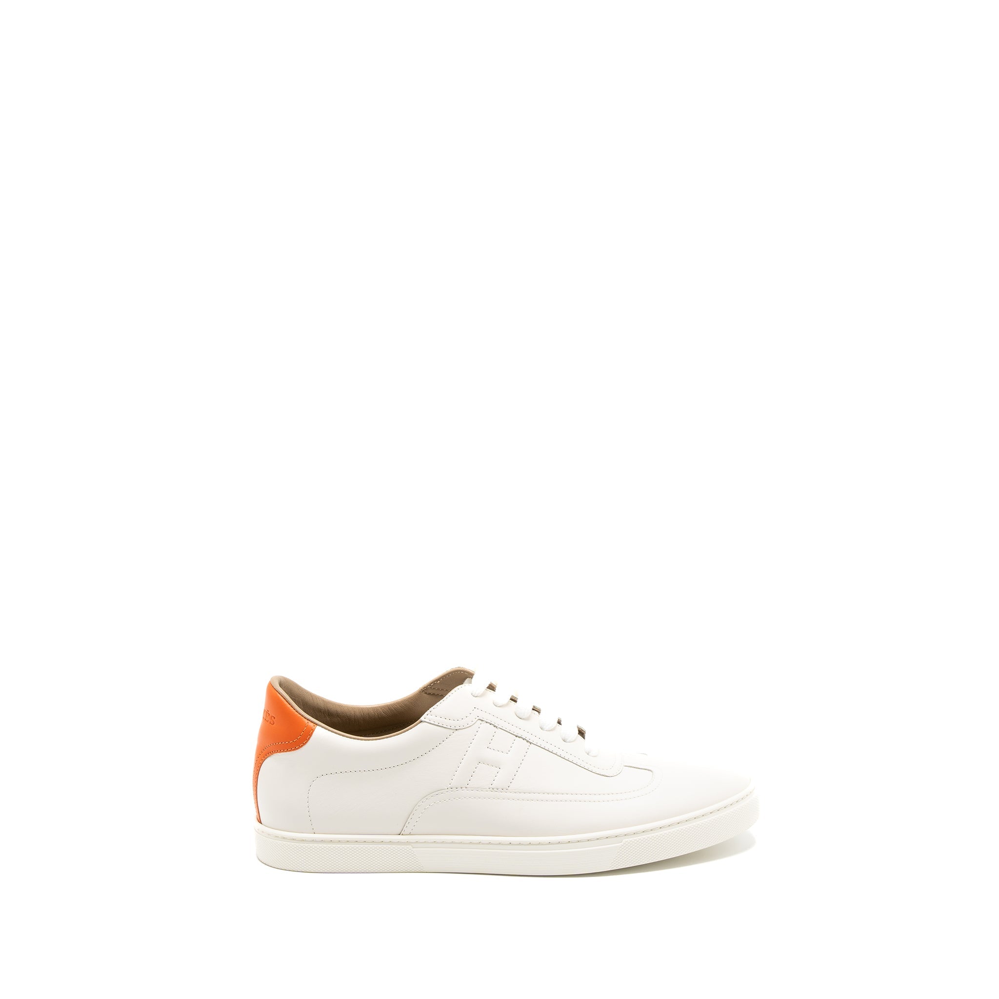 HERMES HOMME SNEAKER CALFSKIN WHITE / ORANGE