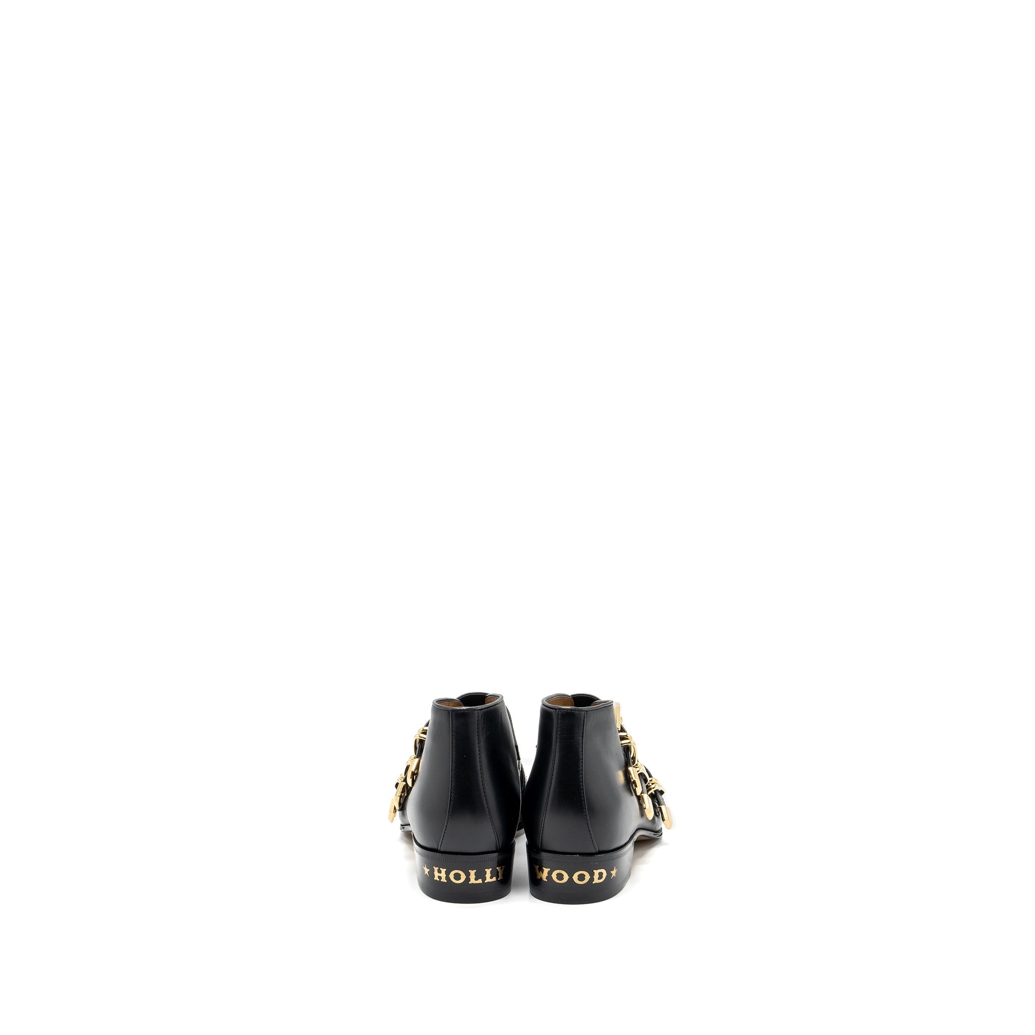 GUCCI TRIPLE BUCKLE ANKLE BOOTS BLACK GHW