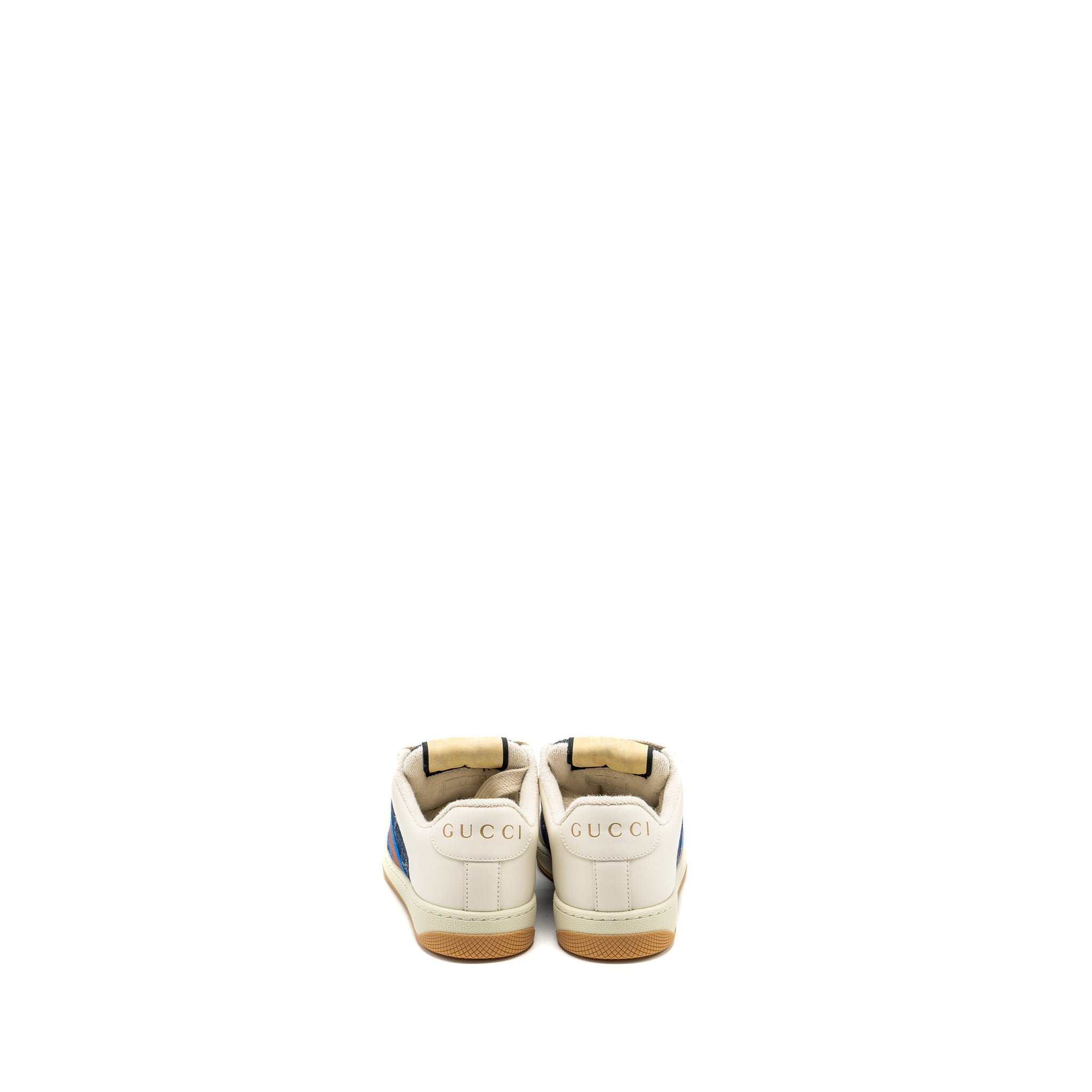 GUCCI SCREENER TRAINER SNEAKER DENIM MULTICOLOUR