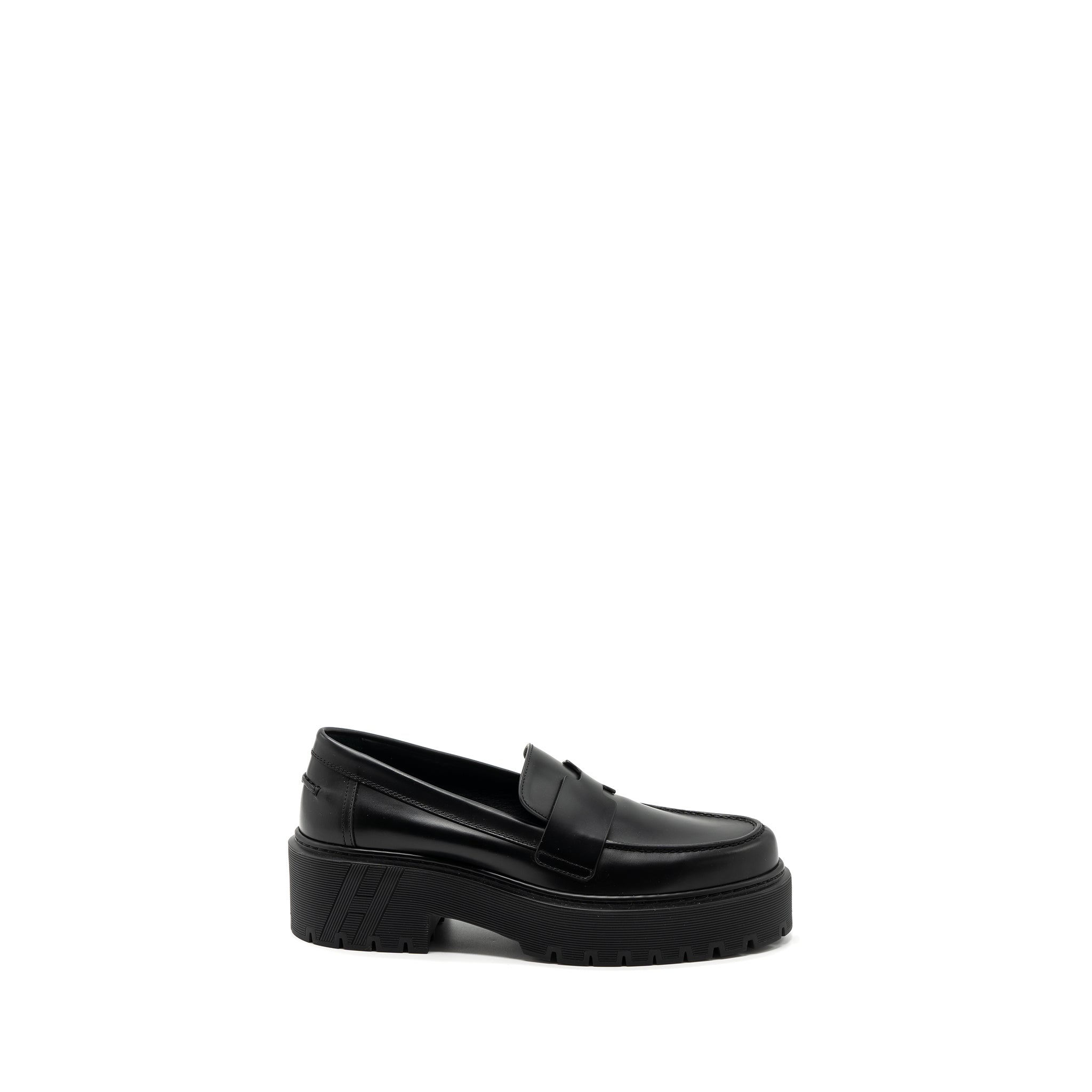 HERMES HITCH MOCCASINS CALFSKIN BLACK