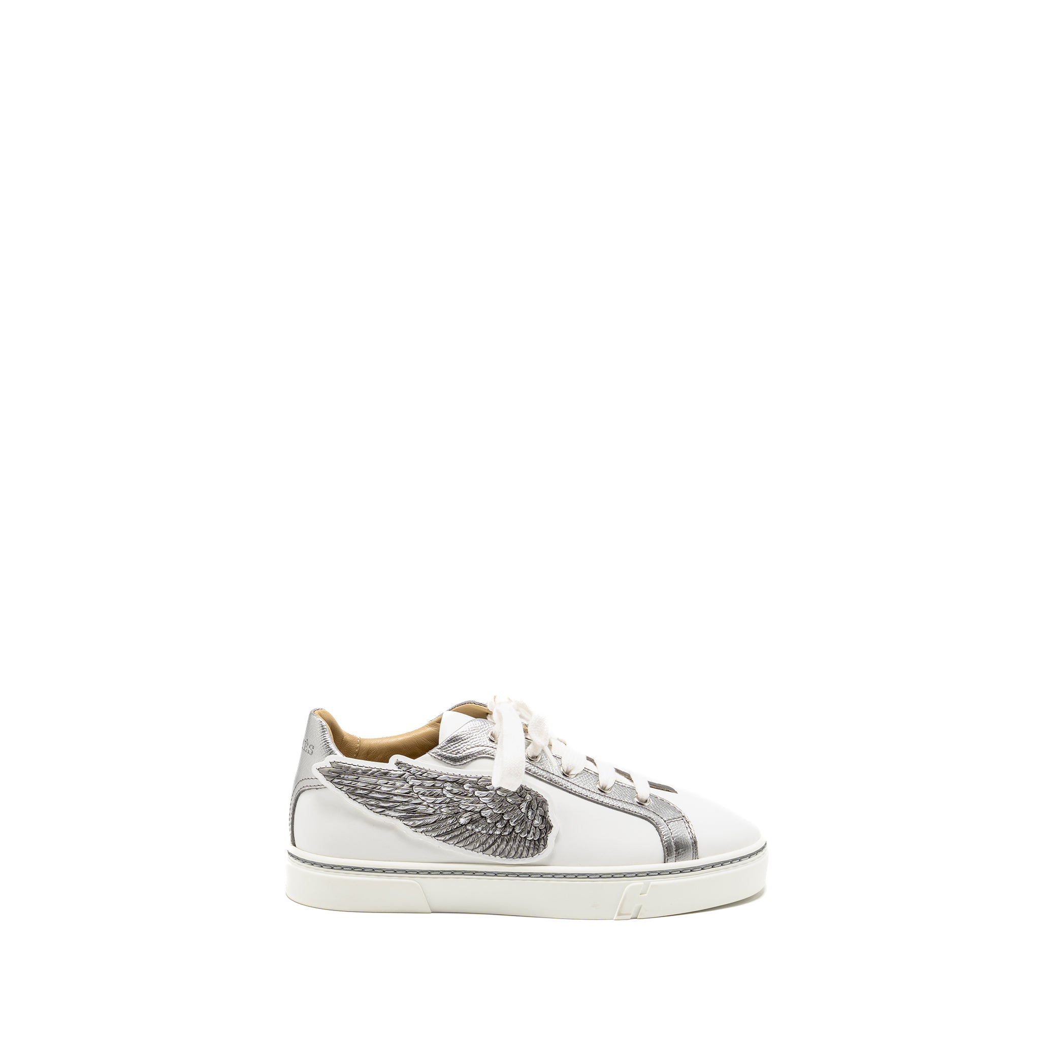 HERMES WING SNEAKERS LEATHER WHITE/SILVER SHW