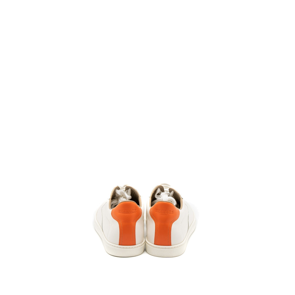 HERMES HOMME SNEAKER CALFSKIN WHITE / ORANGE