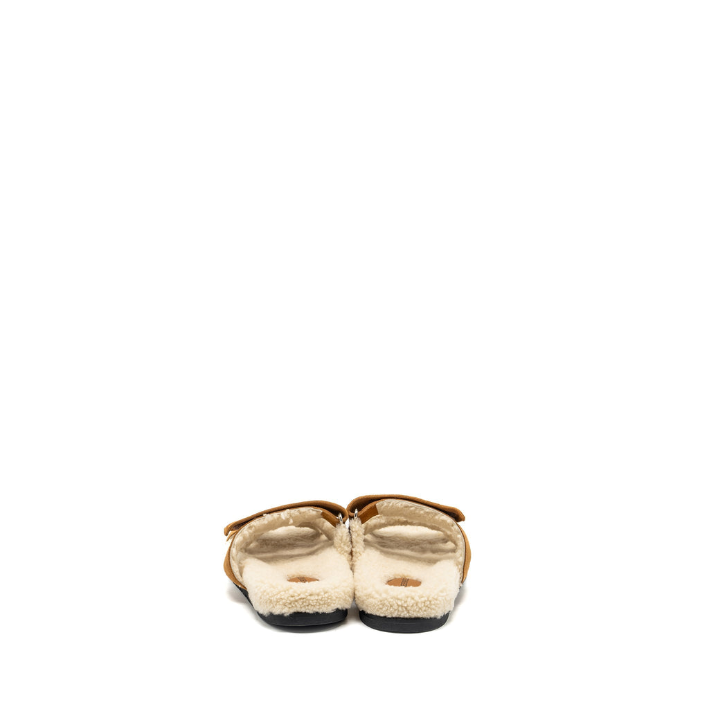 HERMES CHYPRE SANDAL CHEVRE GOATSKIN /SHEARLING NATUREL/ECRU