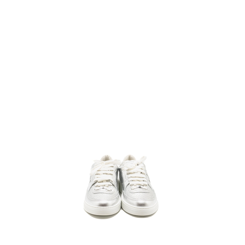 CHANEL 24C SNEAKER CALFSKIN SILVER