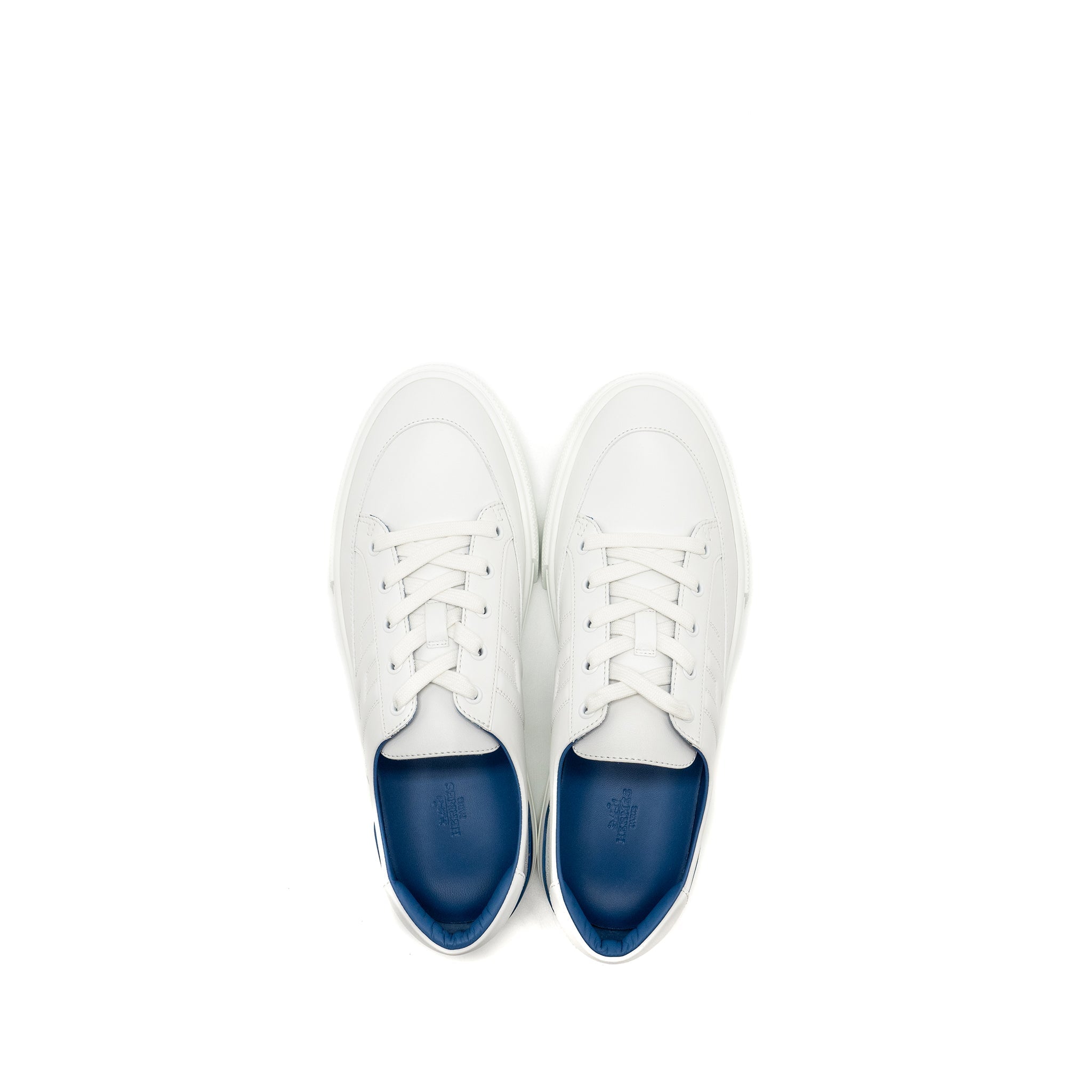 HERMES HOMME DEEP SNEAKER CALFSKIN WHITE/BLUE