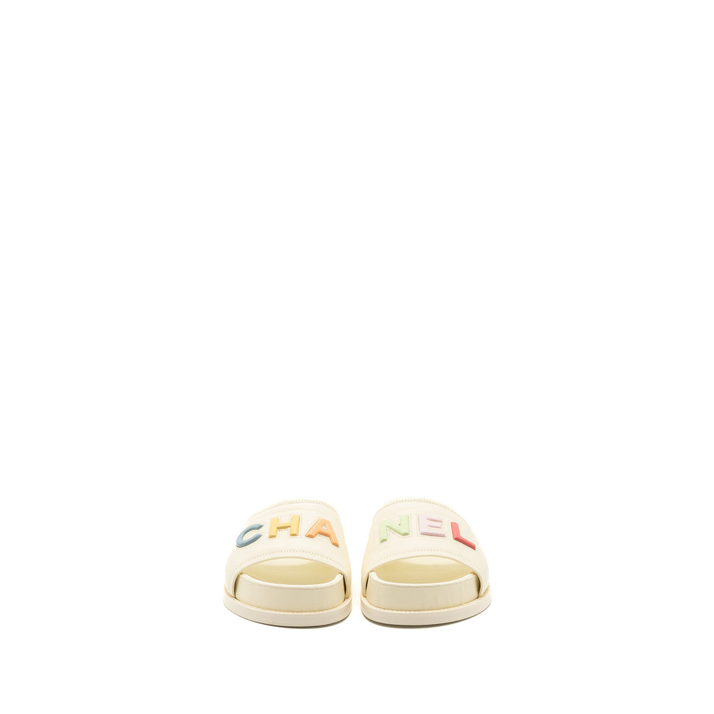 CHANEL LETTER SANDAL LEATHER WHITE/MULTICOLOUR