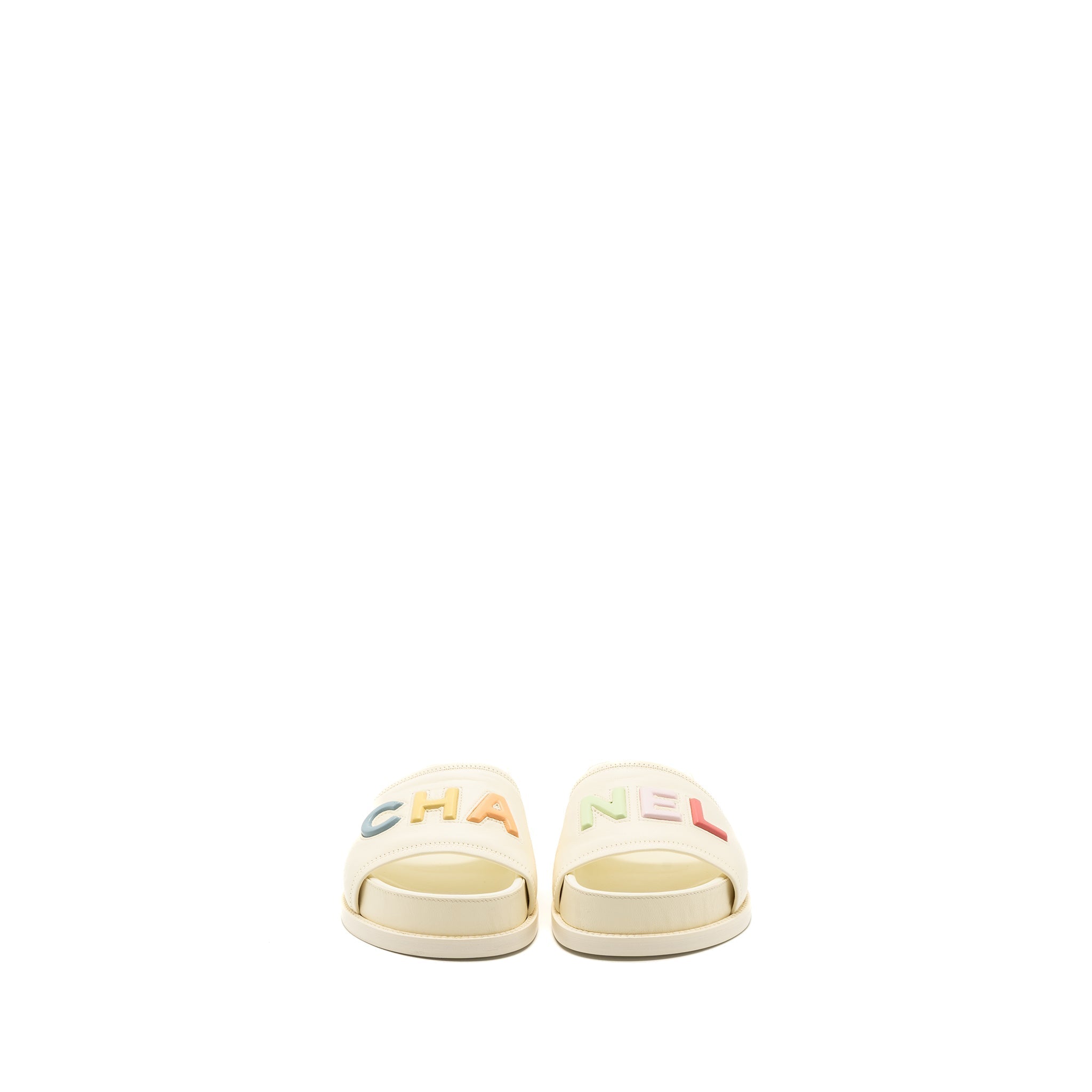 CHANEL LETTER SANDAL LEATHER WHITE/MULTICOLOUR