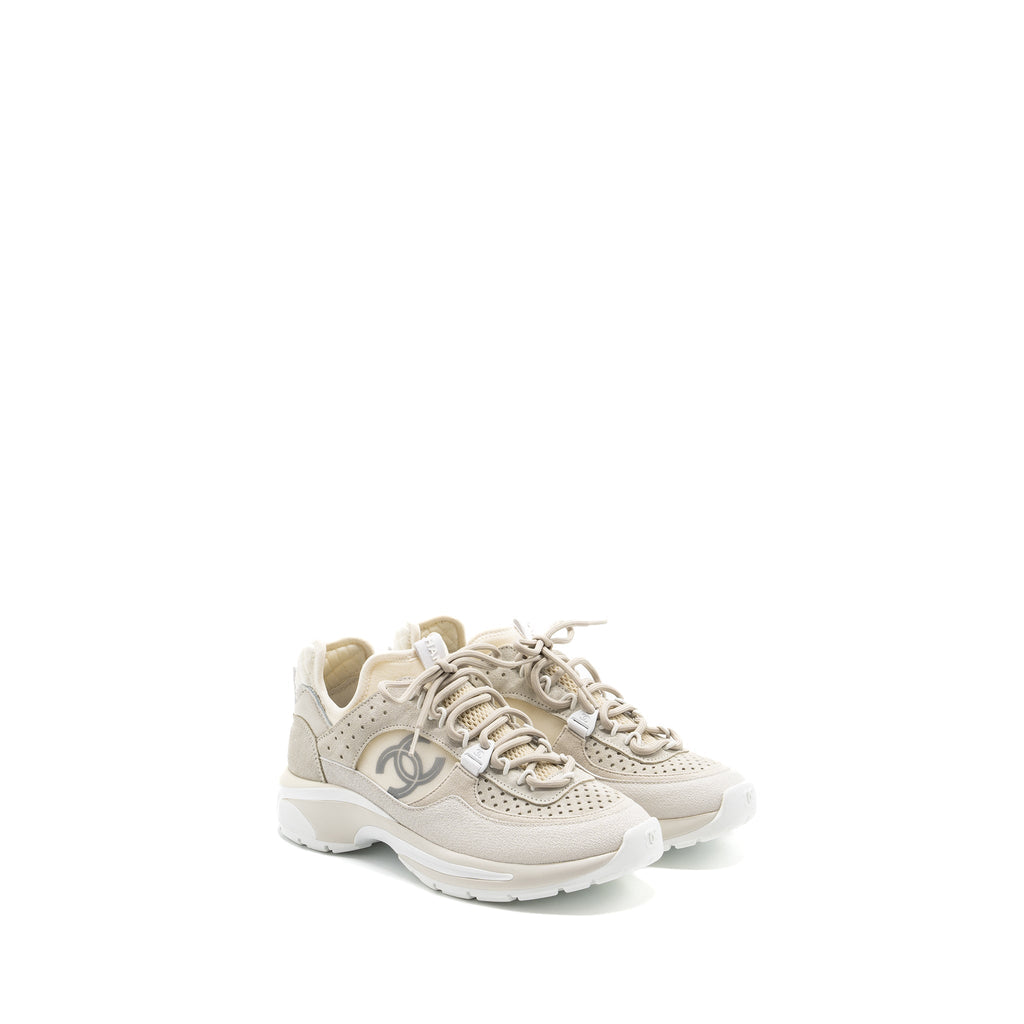 CHANEL TRAINERS SUEDE WHITE/IVORY