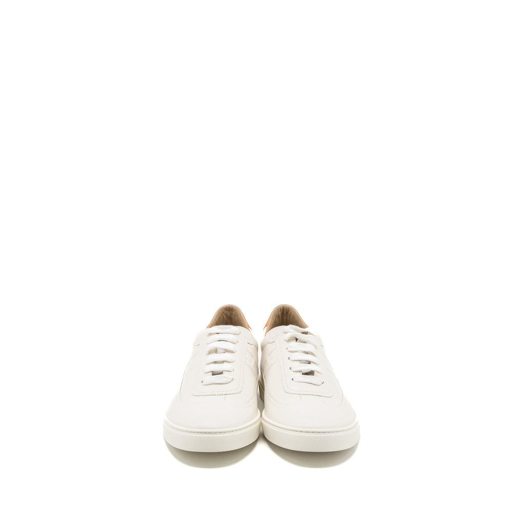 HERMES HOMME SNEAKER CALFSKIN WHITE / ORANGE