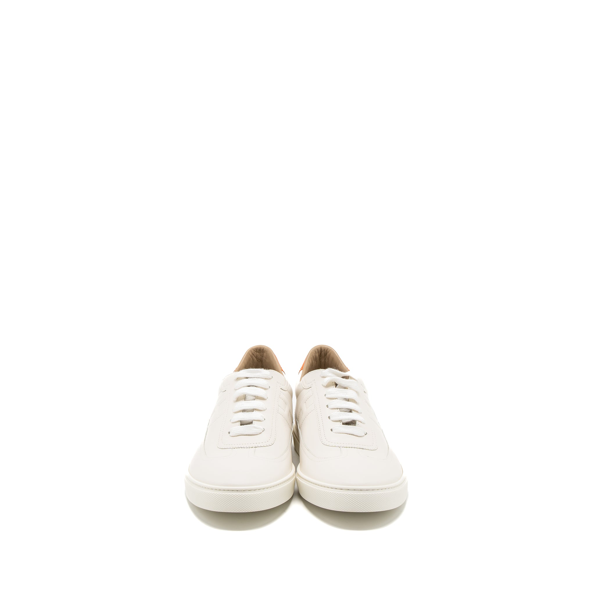 HERMES HOMME SNEAKER CALFSKIN WHITE / ORANGE