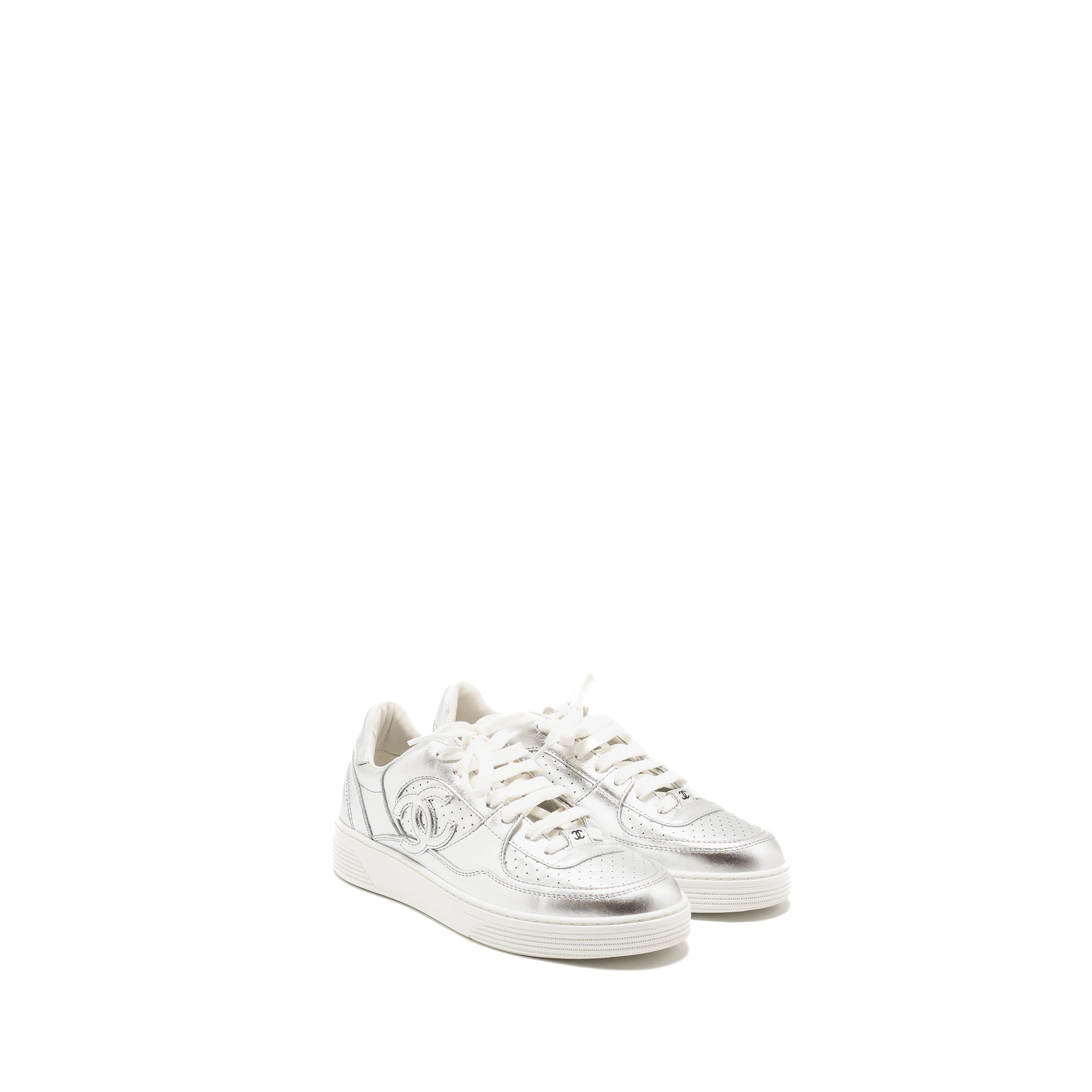 CHANEL 24C SNEAKER CALFSKIN SILVER