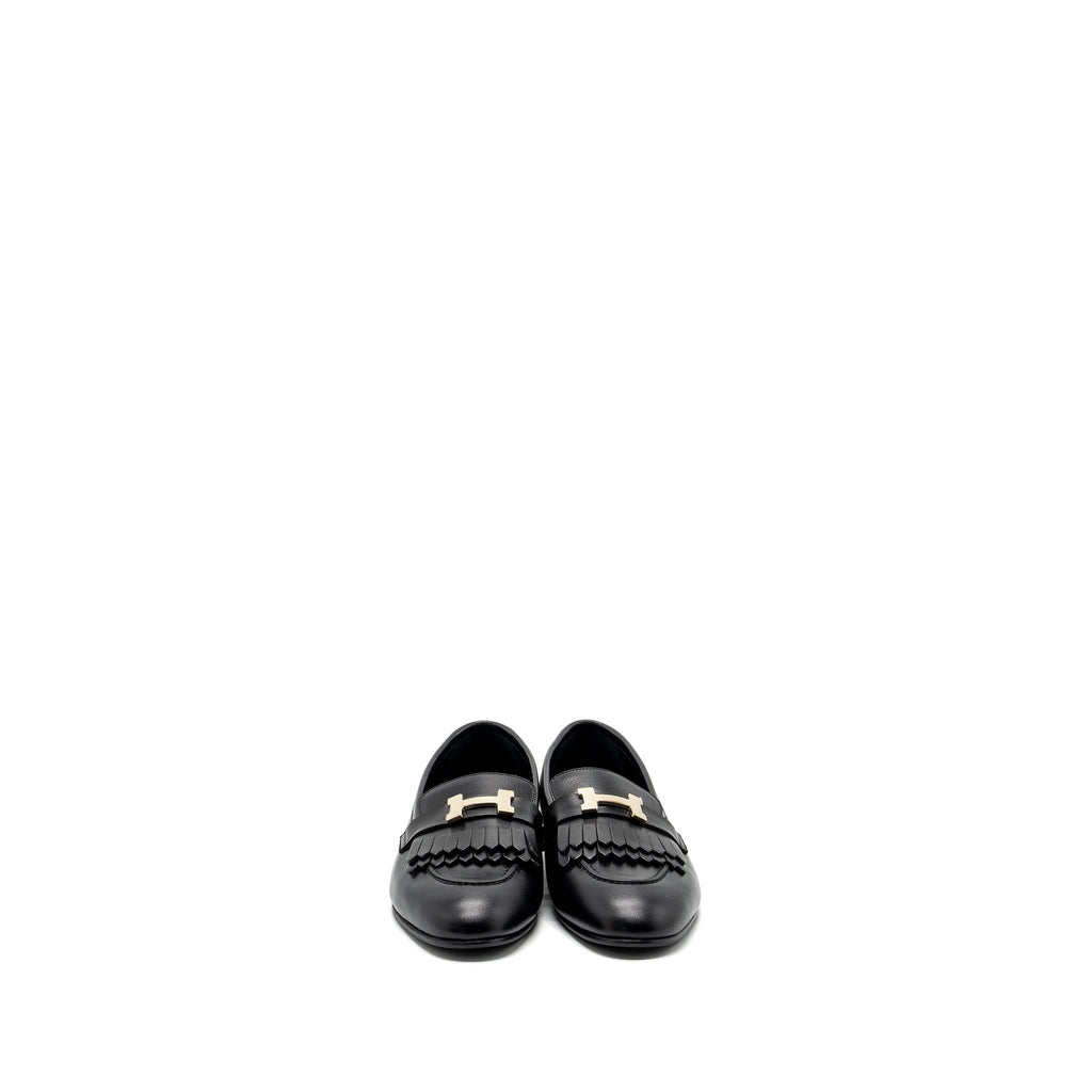 HERMES MOCASSINS ROYAL LOAFER BLACK GHW