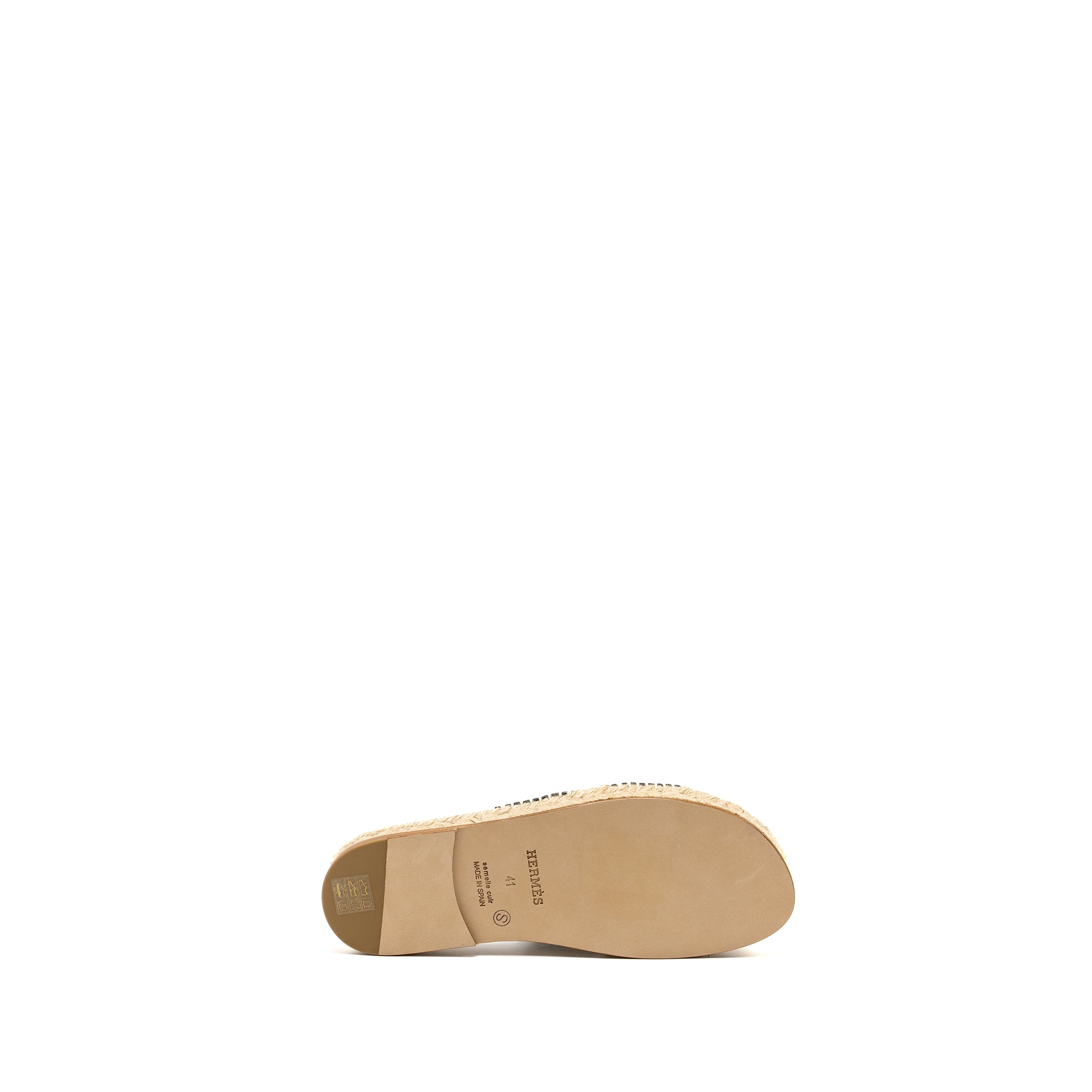 HERMES ANTIGUA ESPADRILLE CALFSKIN BLACK