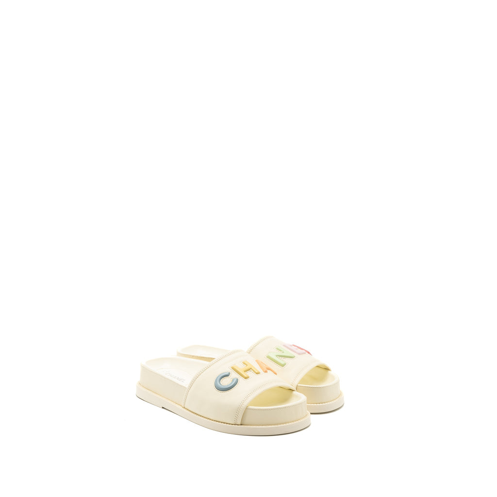 CHANEL LETTER SANDAL LEATHER WHITE/MULTICOLOUR