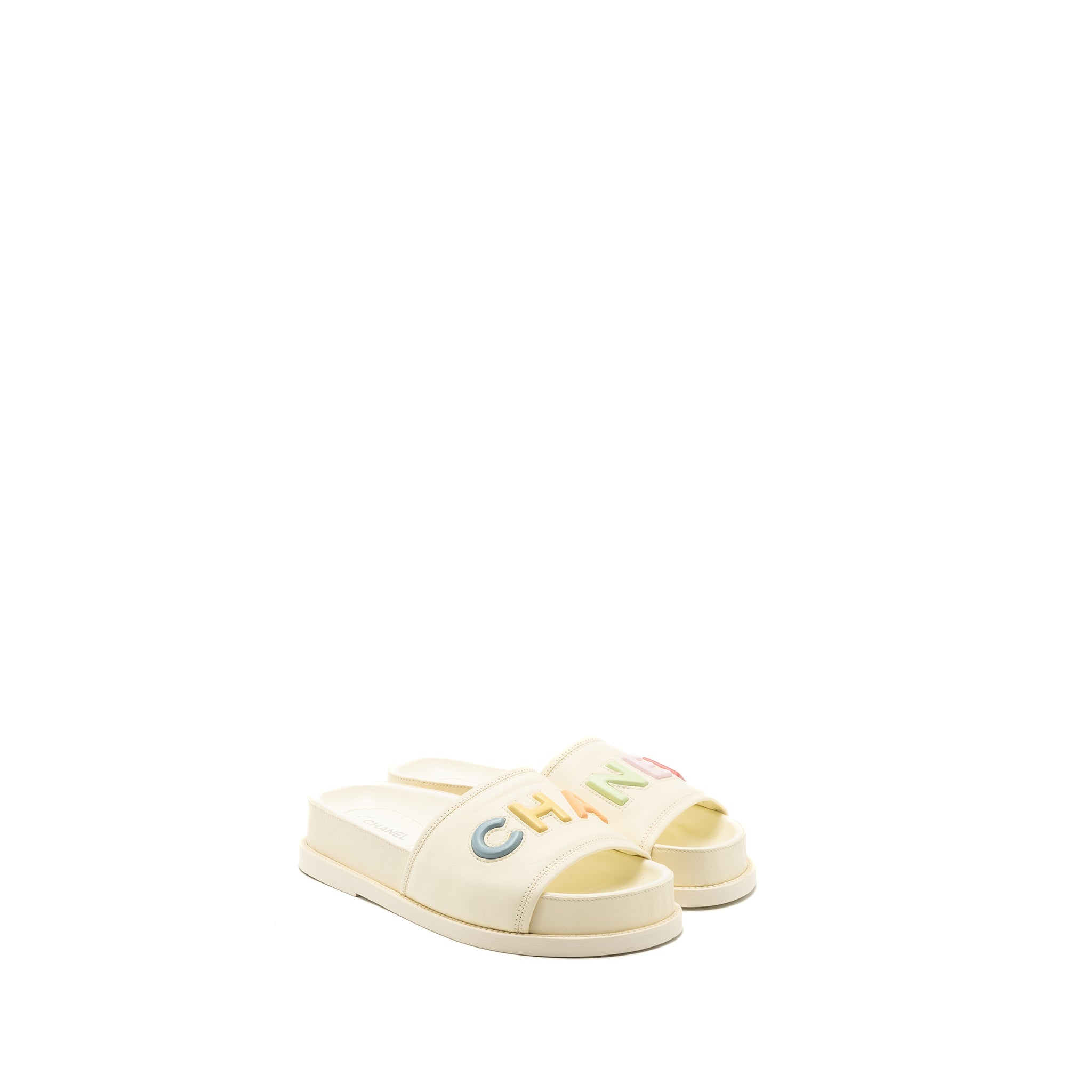 CHANEL LETTER SANDAL LEATHER WHITE/MULTICOLOUR