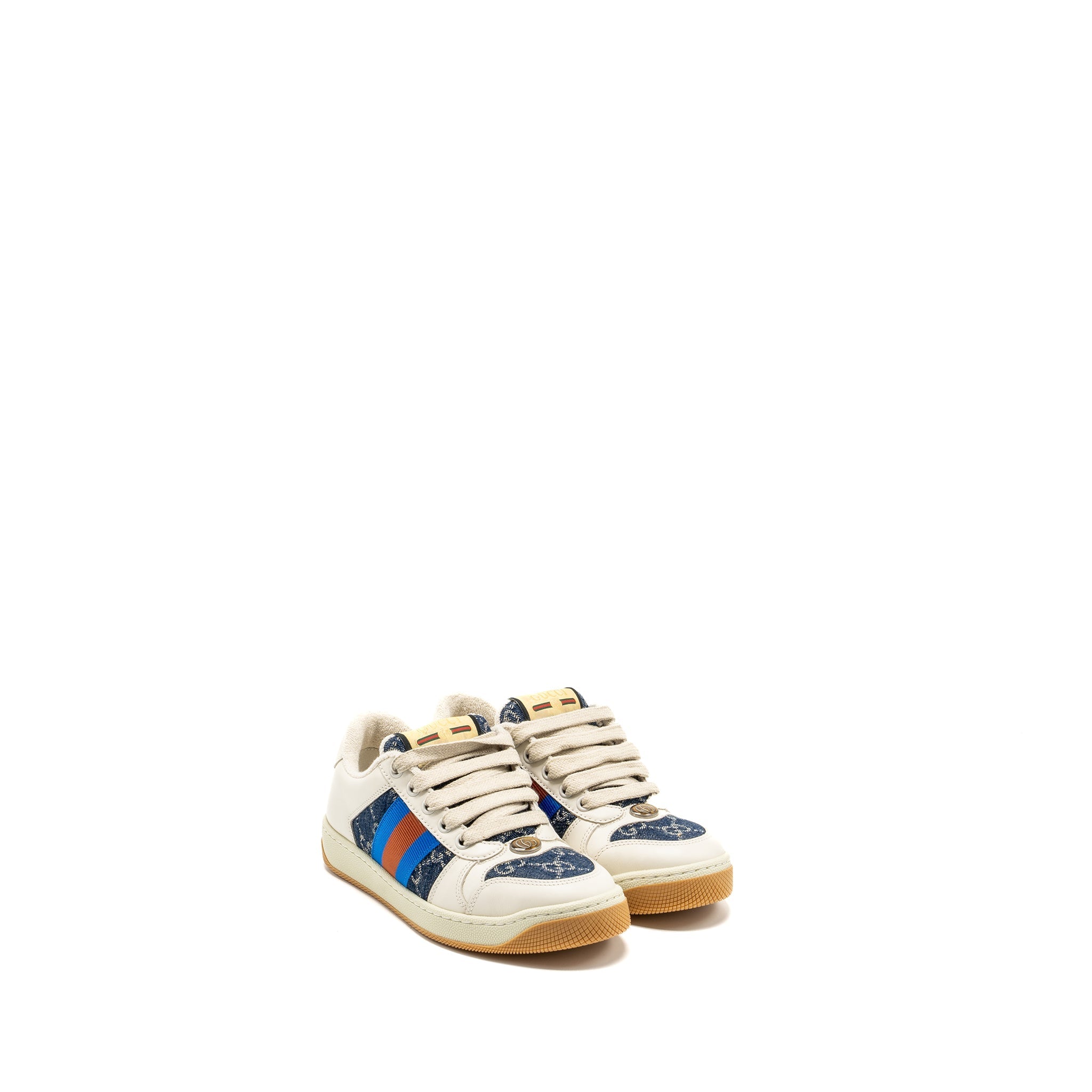GUCCI SCREENER TRAINER SNEAKER DENIM MULTICOLOUR