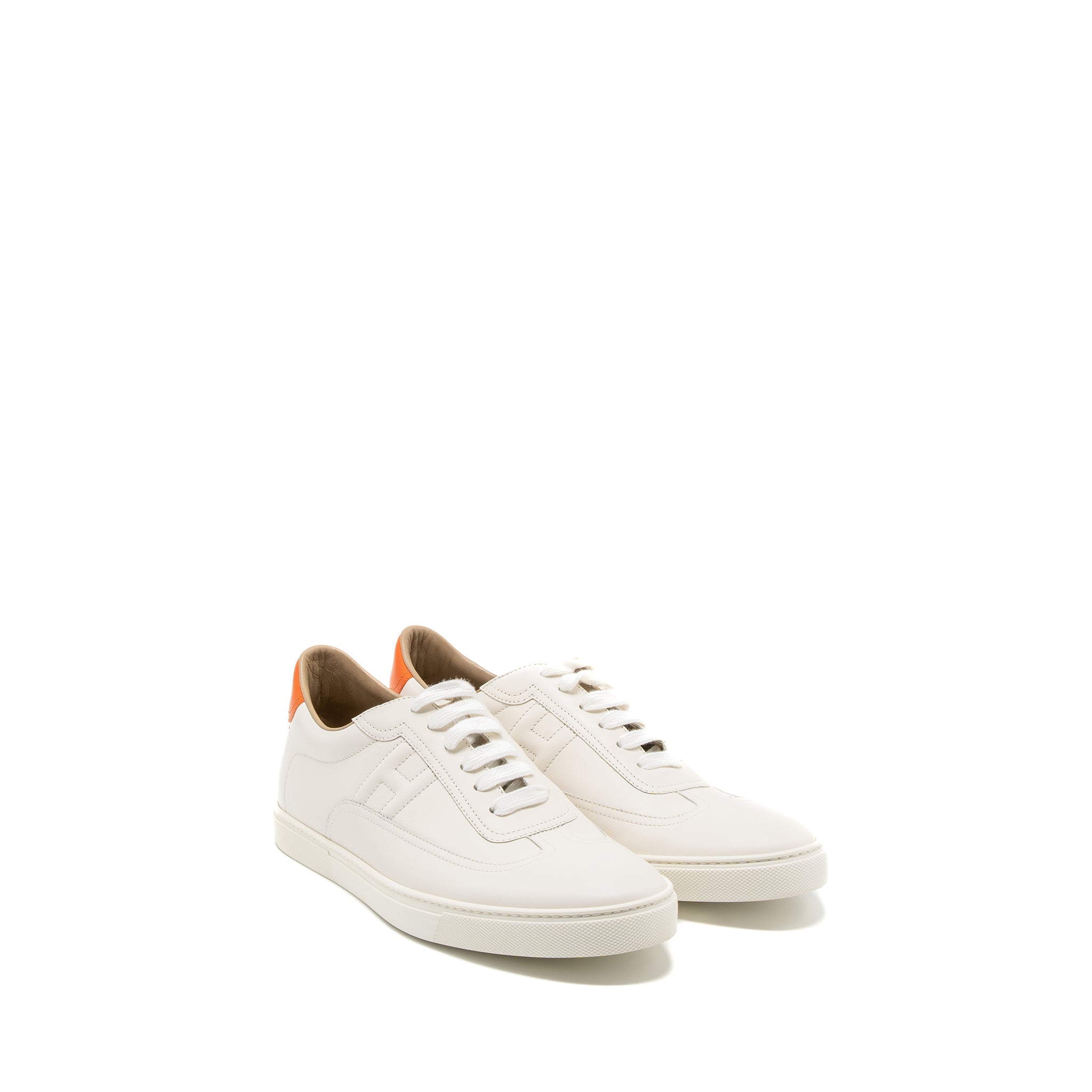 HERMES HOMME SNEAKER CALFSKIN WHITE / ORANGE