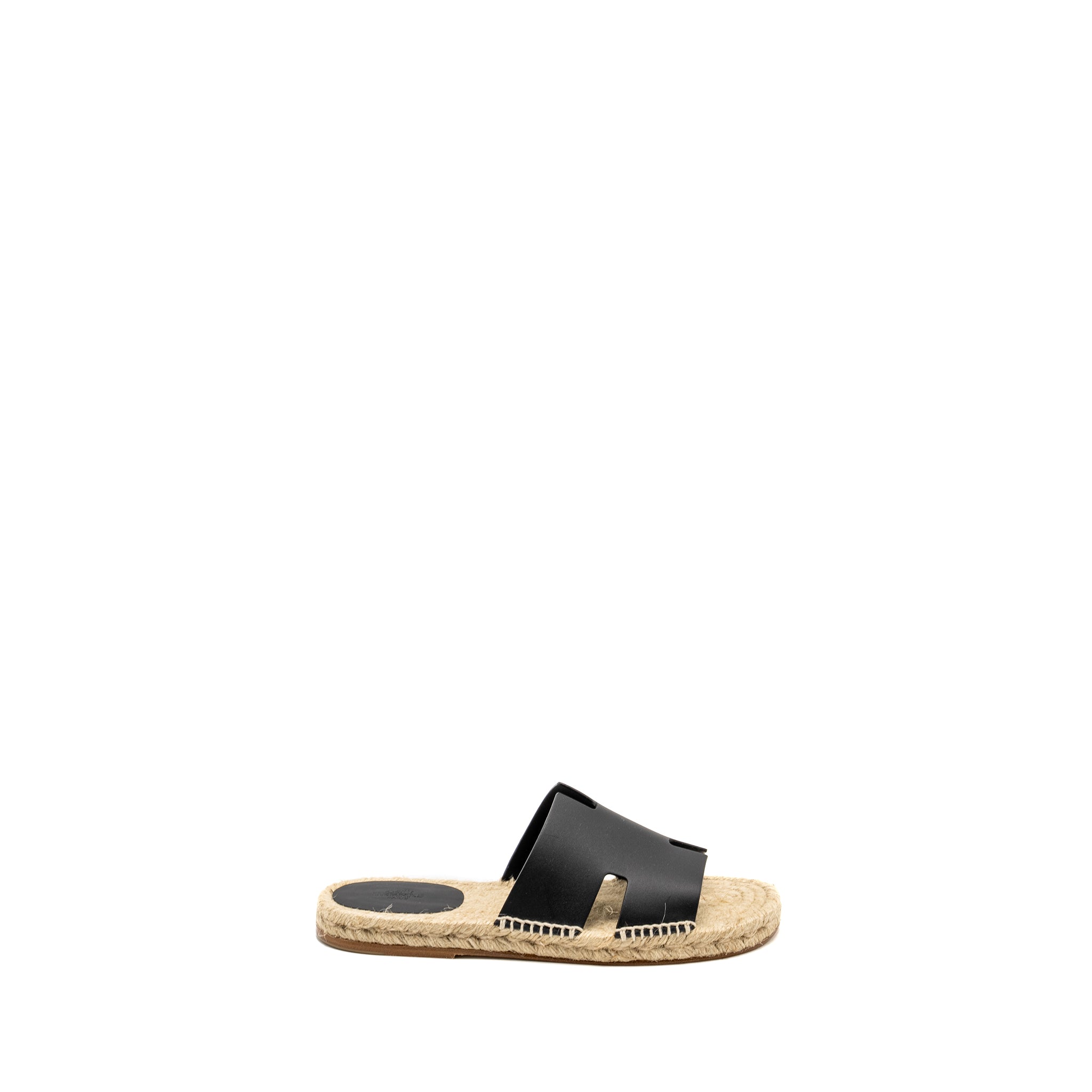 HERMES ANTIGUA ESPADRILLE CALFSKIN BLACK