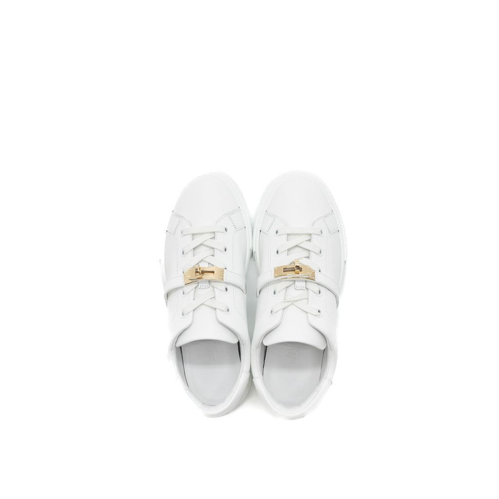 HERMES FEMME DAY SNEAKER CALFSKIN WHITE GHW
