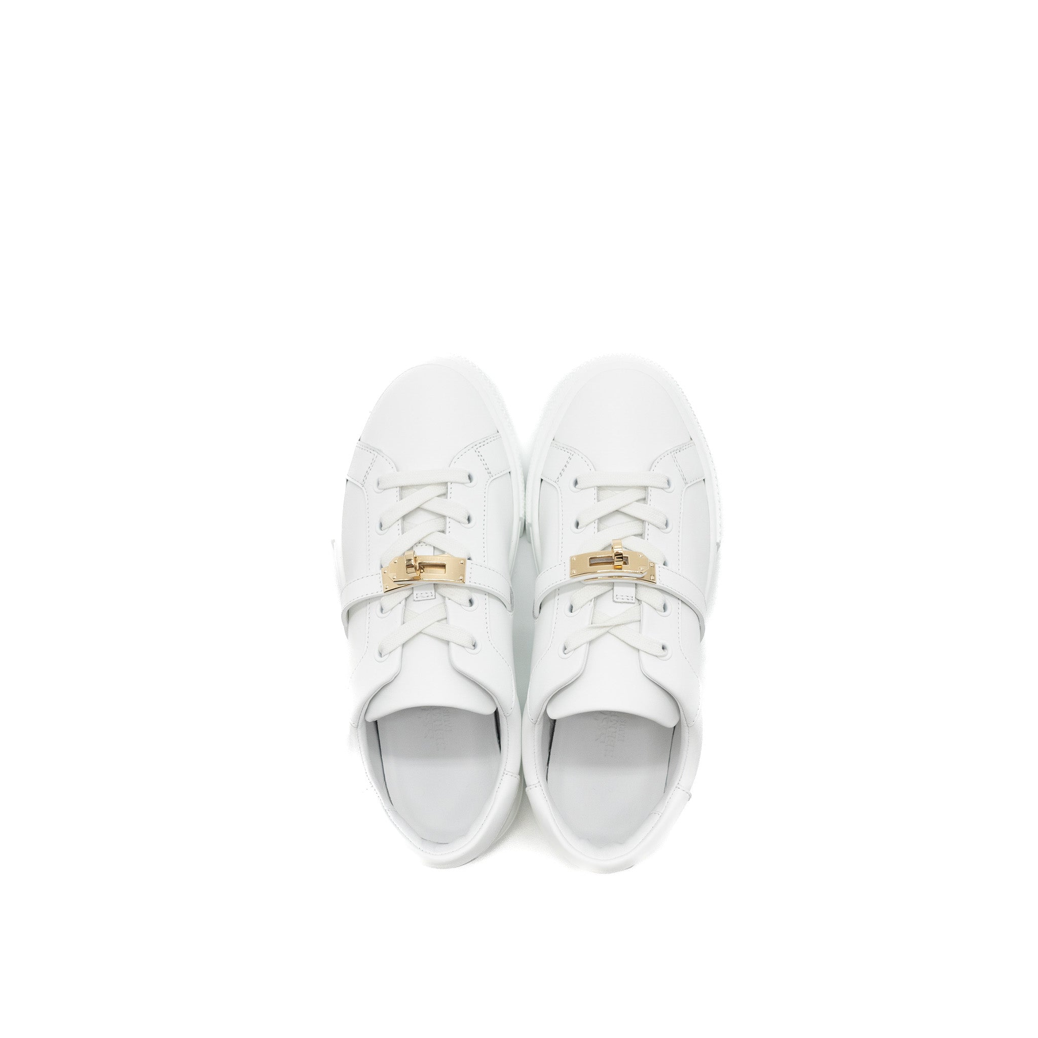 HERMES FEMME DAY SNEAKER CALFSKIN WHITE GHW