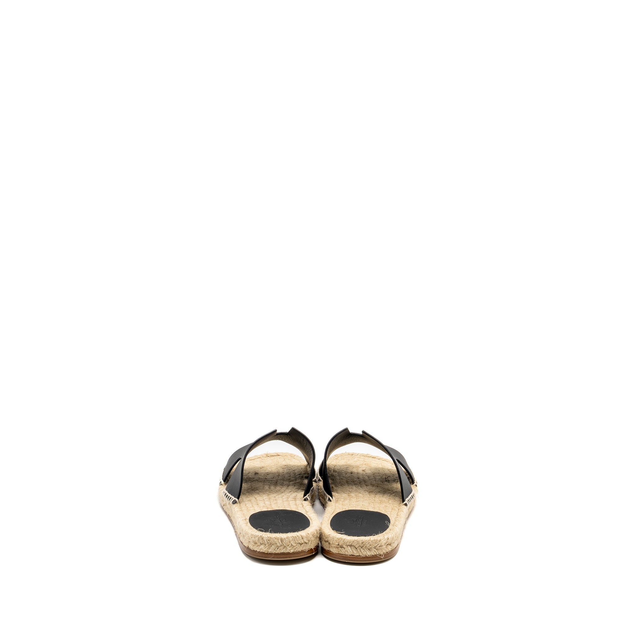 HERMES ANTIGUA ESPADRILLE CALFSKIN BLACK