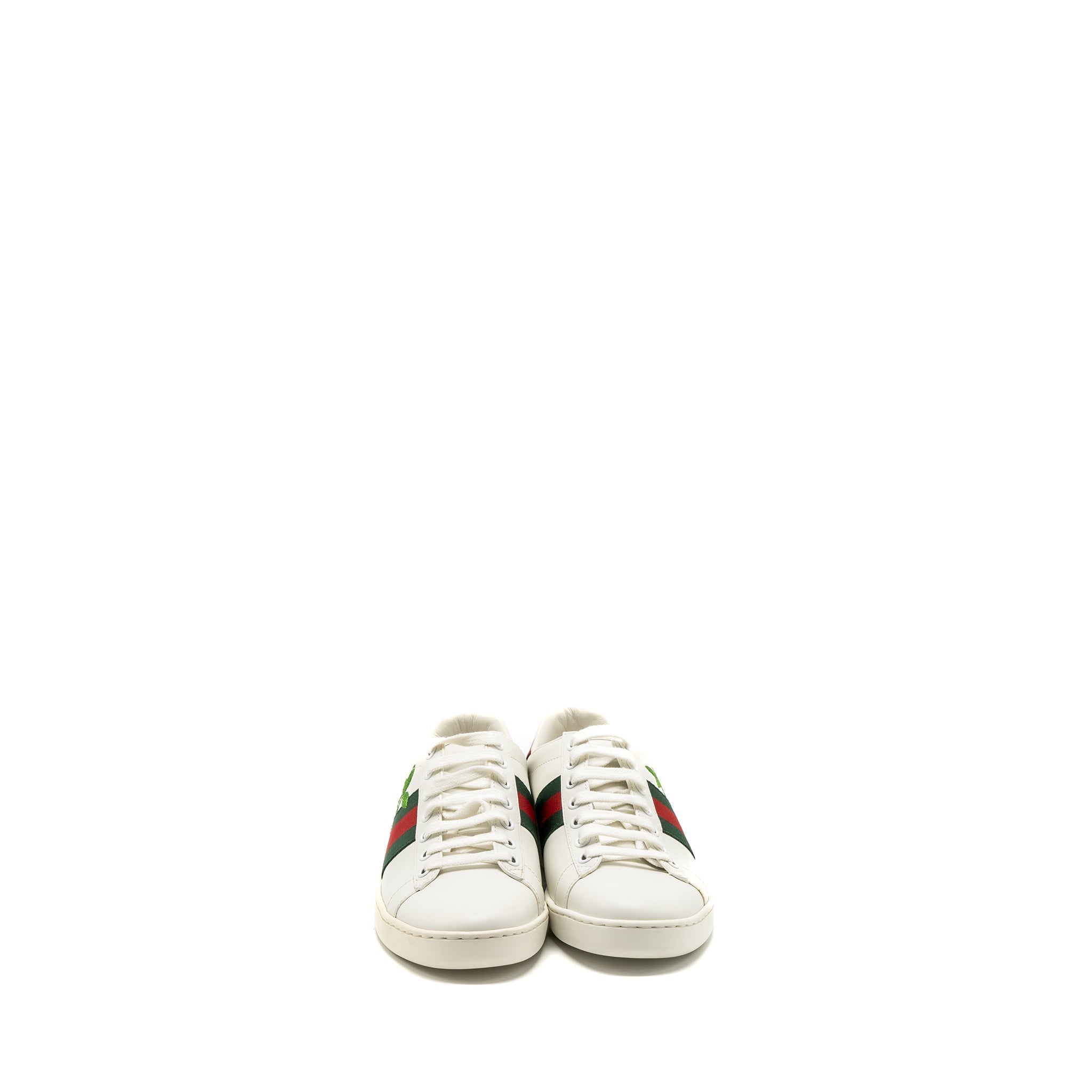 GUCCI LEATHER SNEAKERS WITH GG CHERRY PRINT WHITE MULTICOLOUR