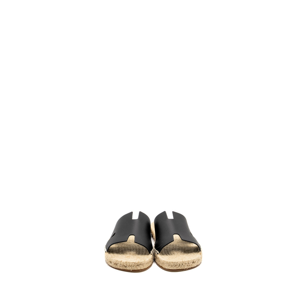 HERMES ANTIGUA ESPADRILLE CALFSKIN BLACK
