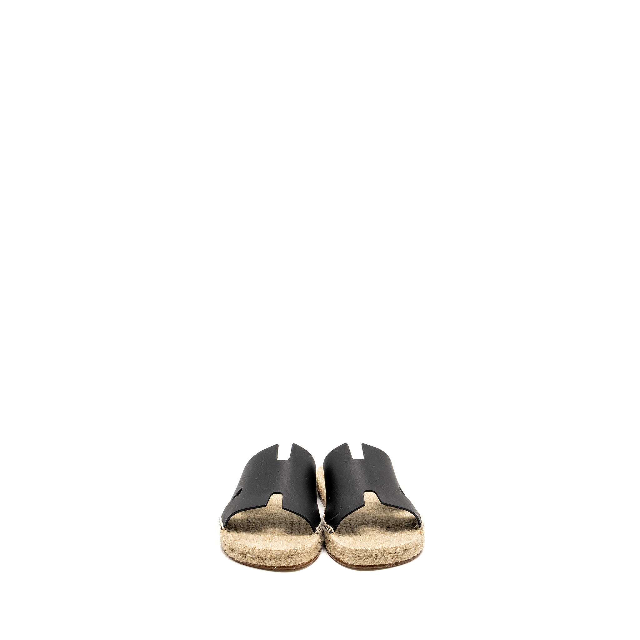 HERMES ANTIGUA ESPADRILLE CALFSKIN BLACK