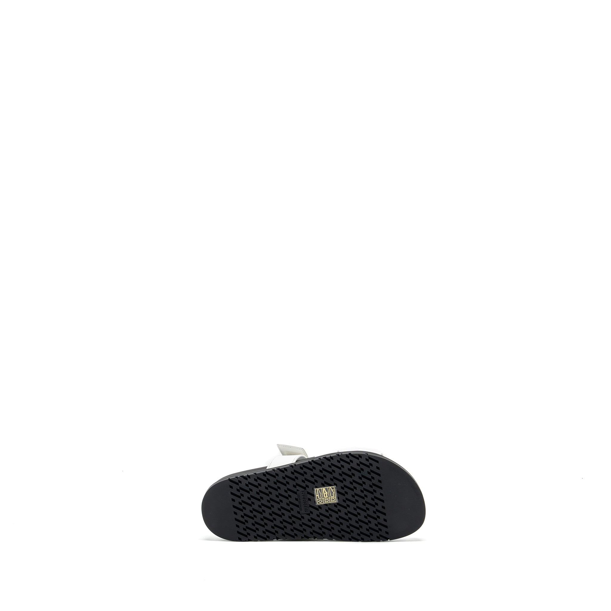 HERMES CHYPRE SANDAL CALFSKIN WHITE / BLACK