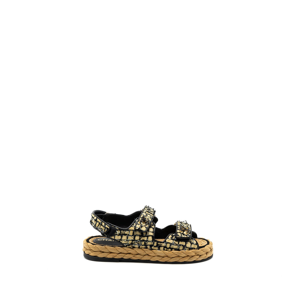 CHANEL DAD SANDALS MULTICOLOUR BLACK HARDWARE