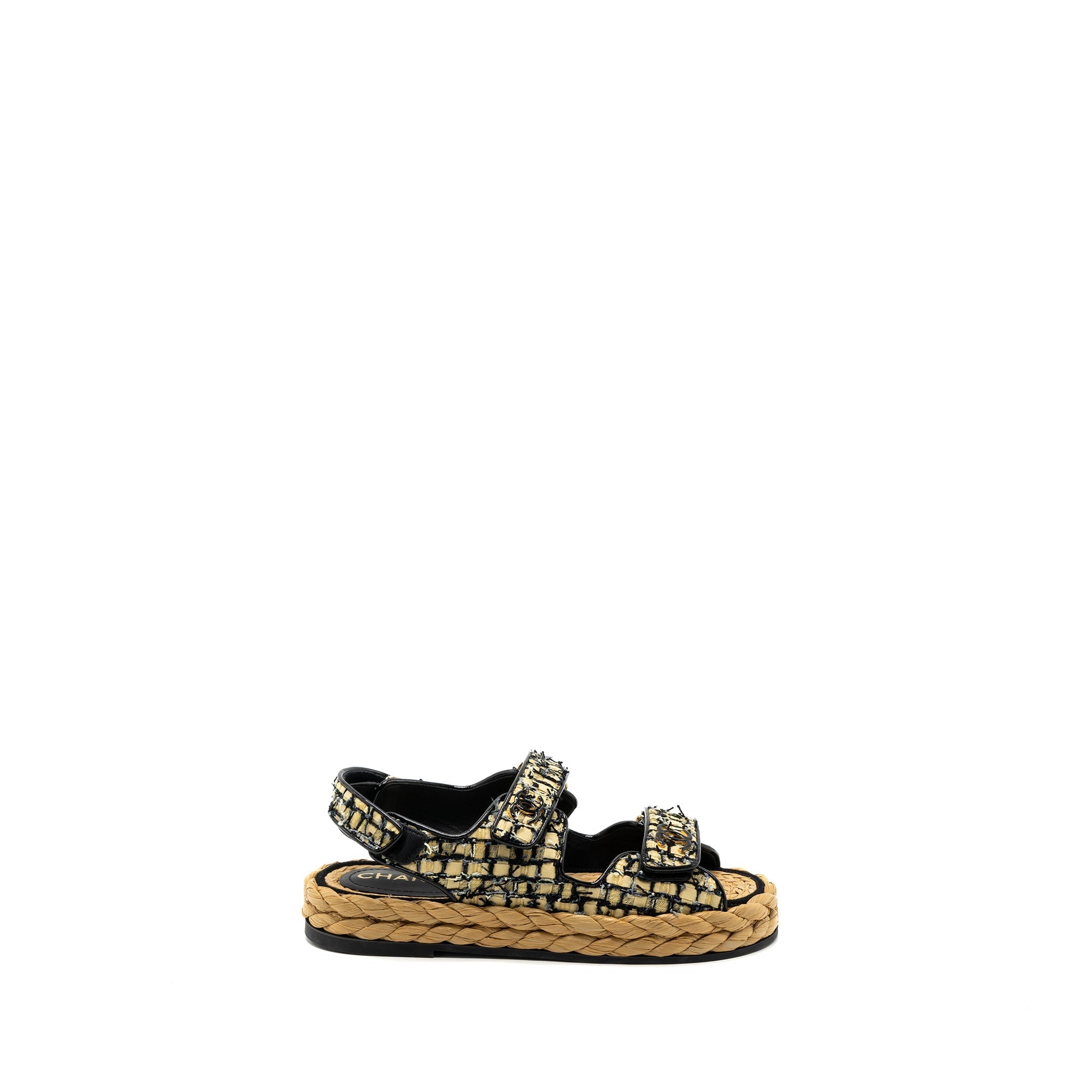 CHANEL DAD SANDALS MULTICOLOUR BLACK HARDWARE