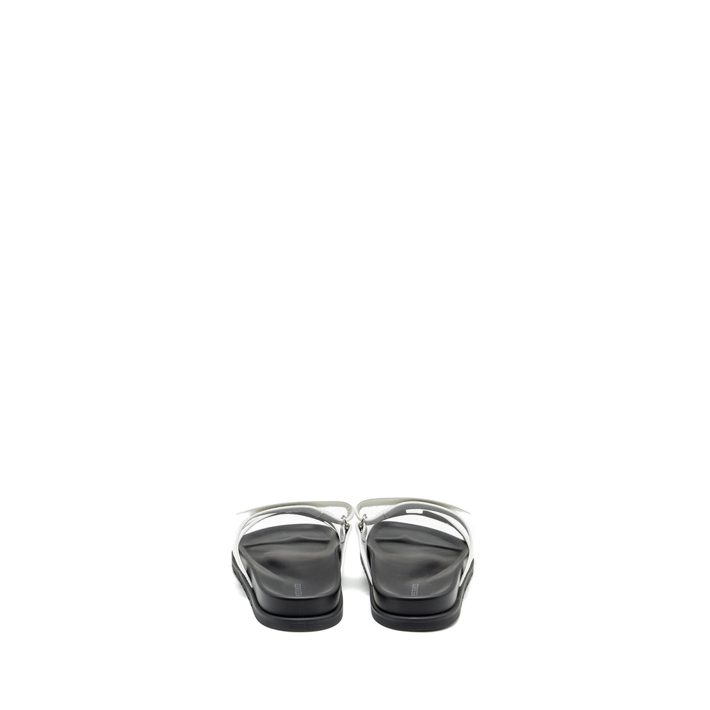 HERMES CHYPRE SANDALS WHITE/BLACK
