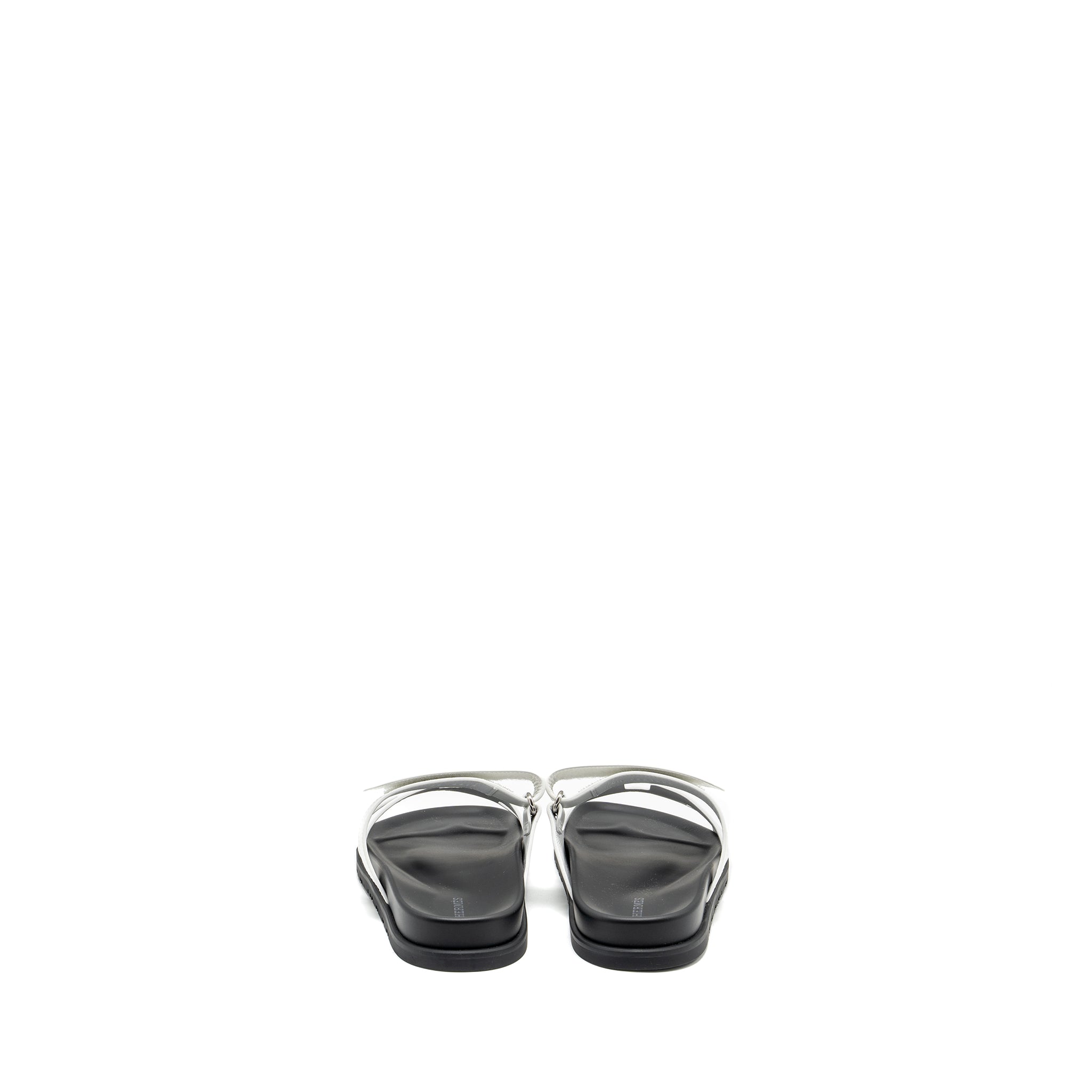 HERMES CHYPRE SANDALS WHITE/BLACK