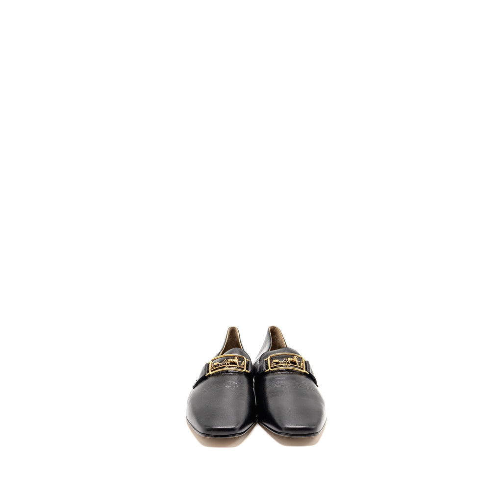 HERMES TIME LOAFER LEATHER BLACK GHW