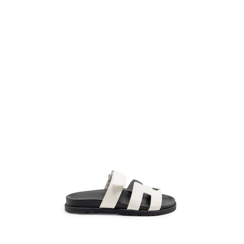 HERMES CHYPRE SANDALS CALFSKIN WHITE SHW
