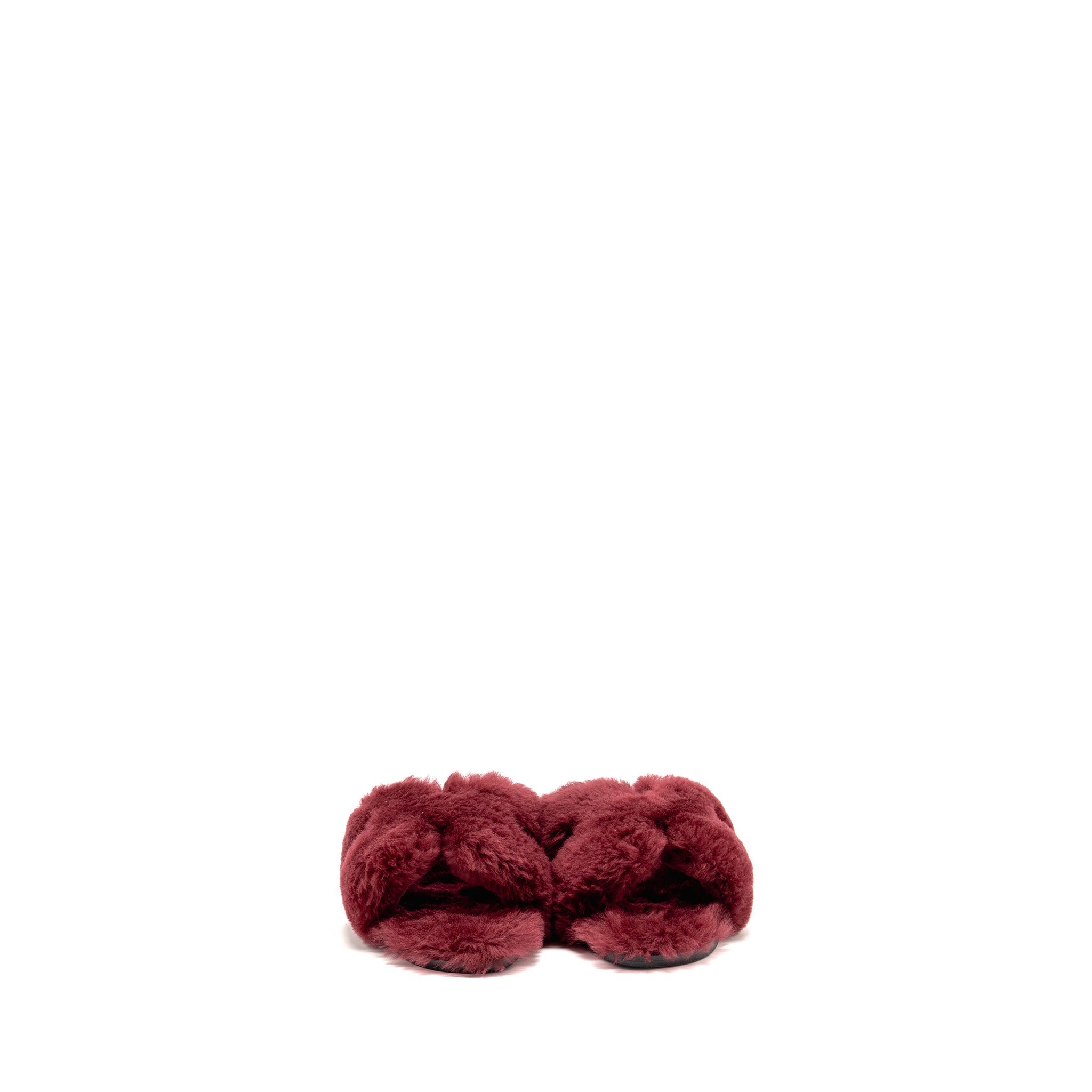 HERMES ORAN SANDALS SHEARLING BURGUNDY