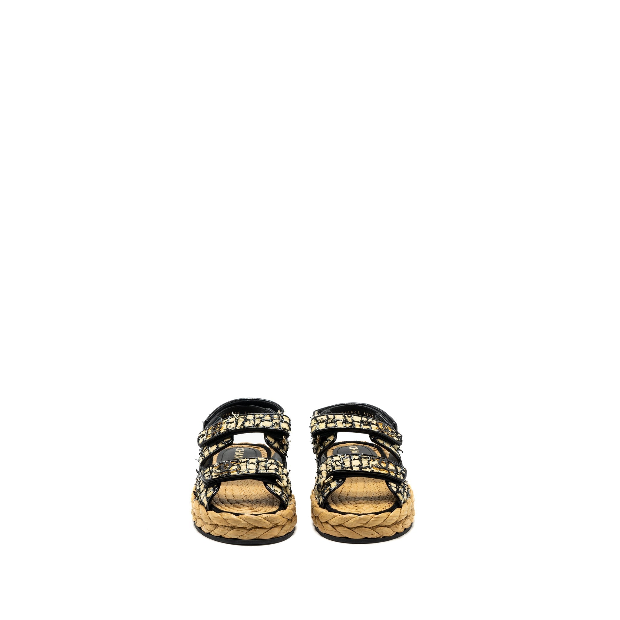 CHANEL DAD SANDALS MULTICOLOUR BLACK HARDWARE