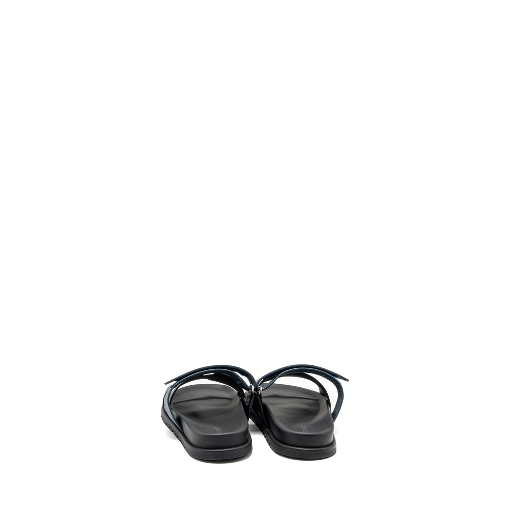 HERMES CHYPRE SANDALS BLACK/BLUE