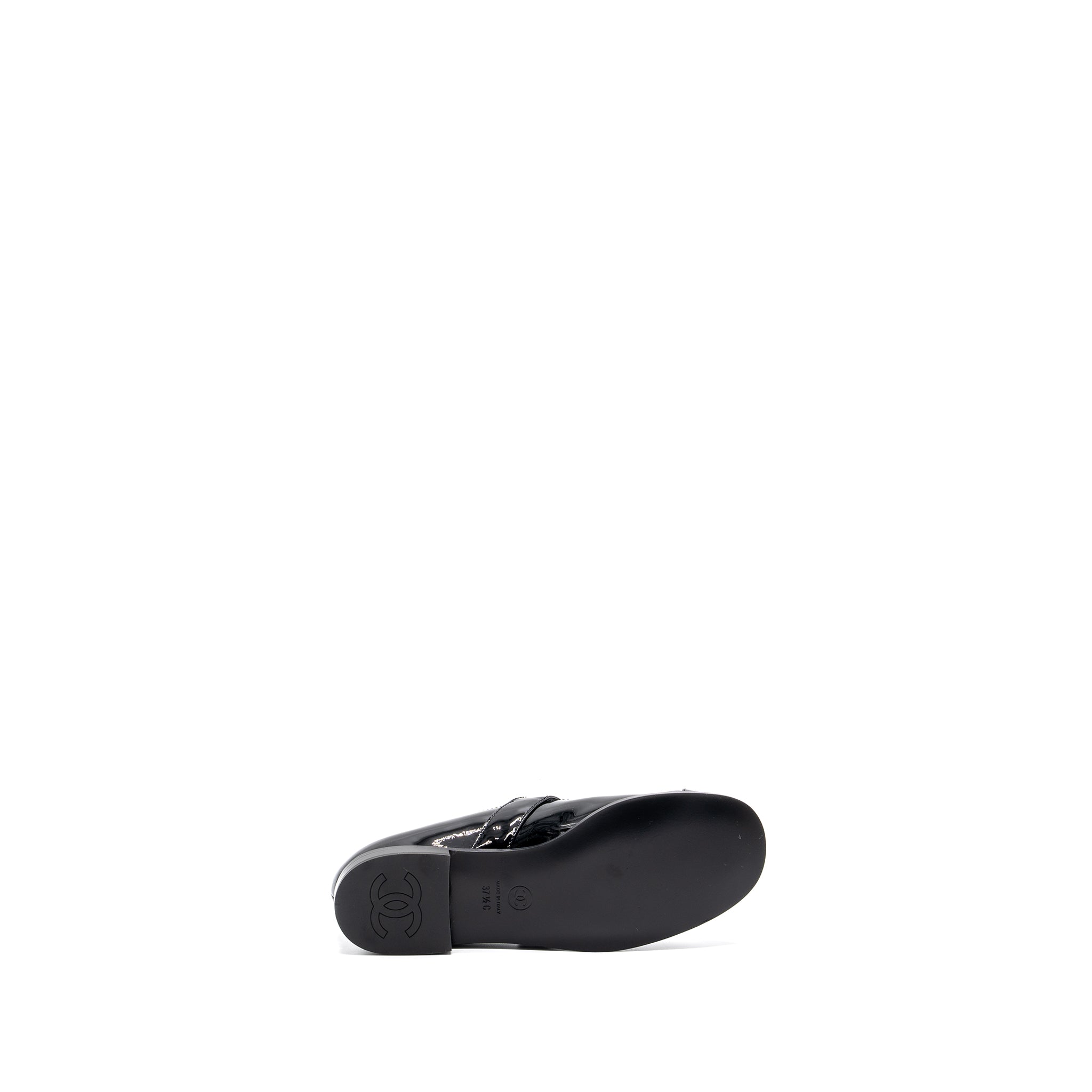 CHANEL MARY JANES PATENT CALFSKIN BLACK LGHW