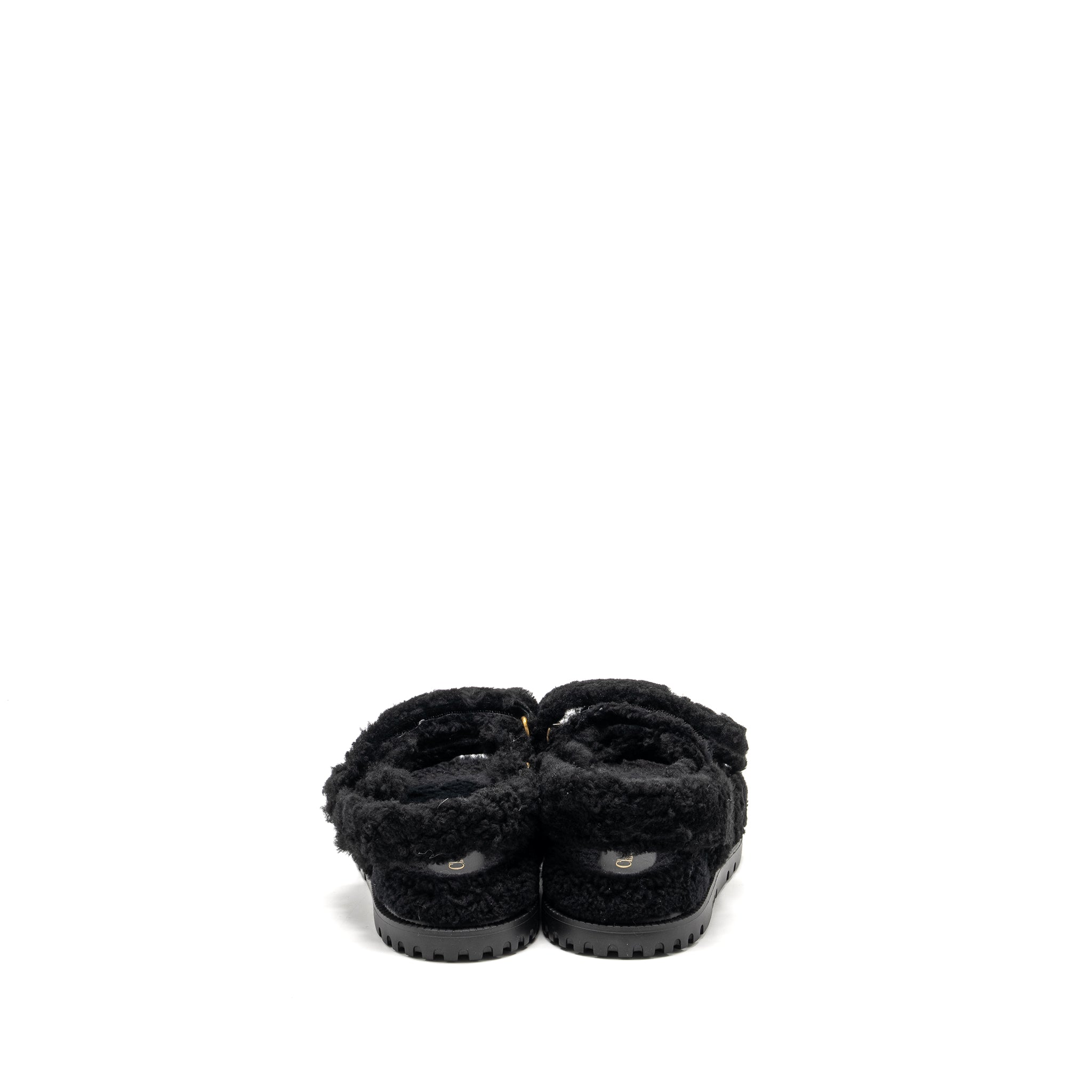 DIOR DIORACT SANDAL SHEARLING/SHEEPSKIN BLACK GHW