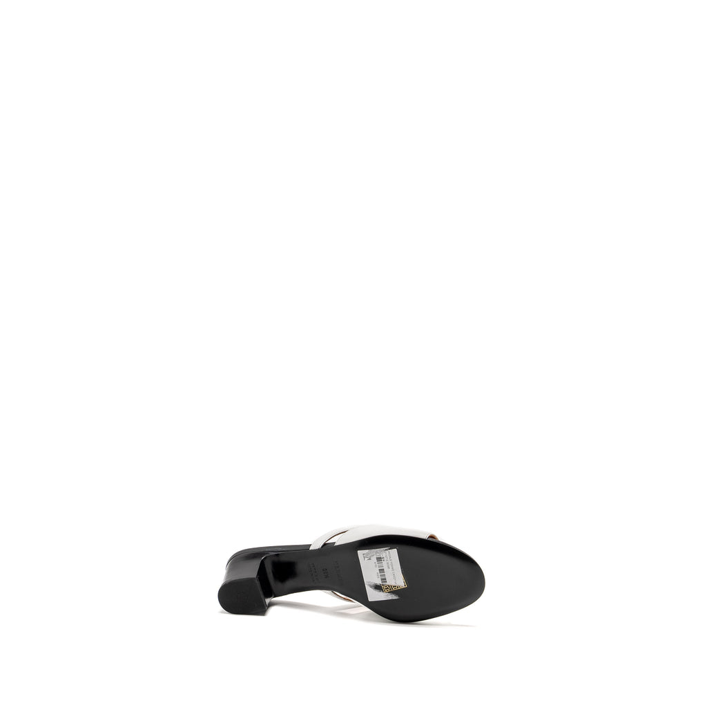 HERMES CANDY SANDAL LEATHER WHITE SHW