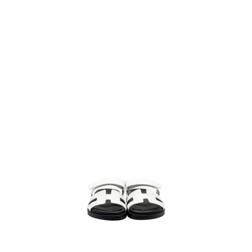 Hermes Chypre Sandal Calfskin White / Black