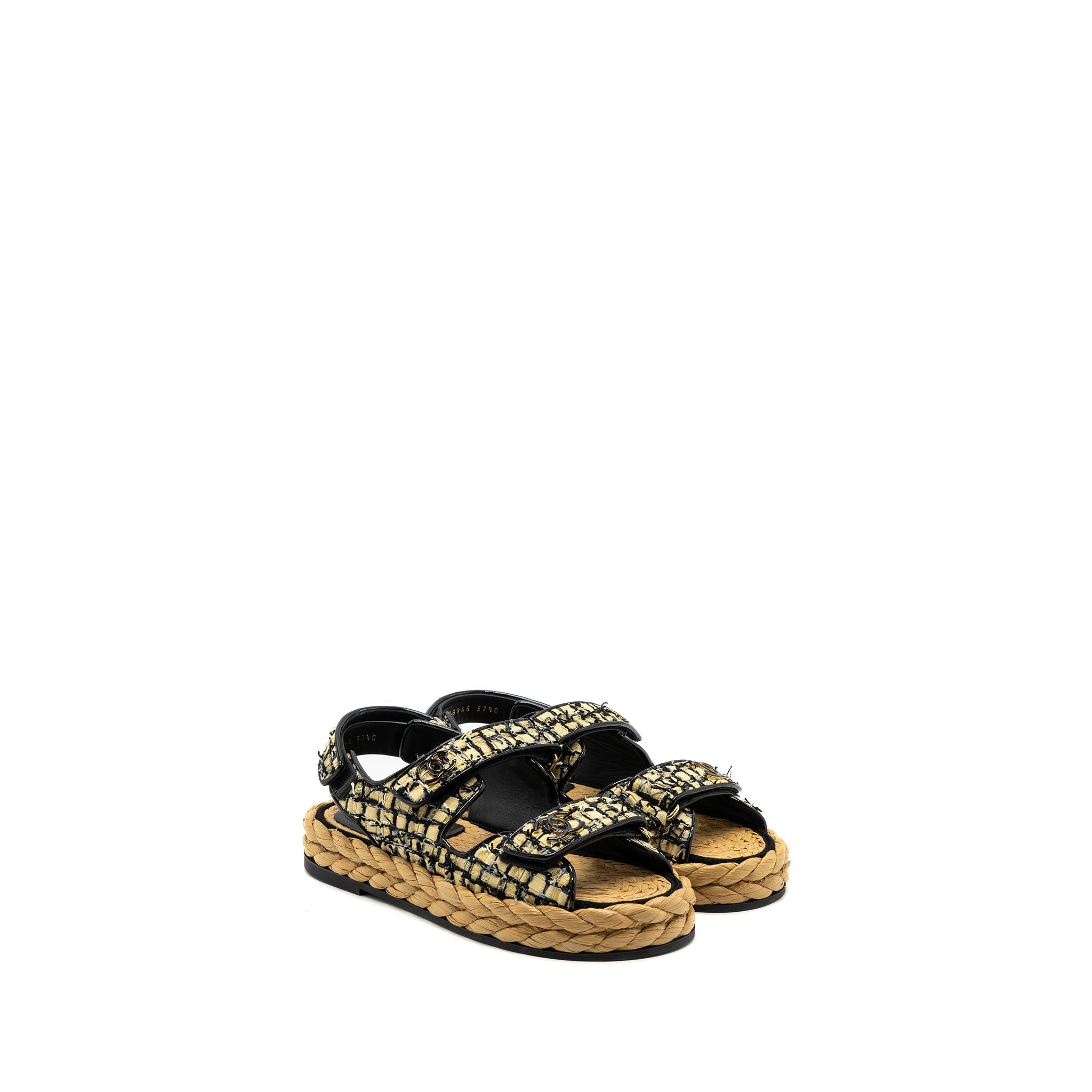 CHANEL DAD SANDALS MULTICOLOUR BLACK HARDWARE