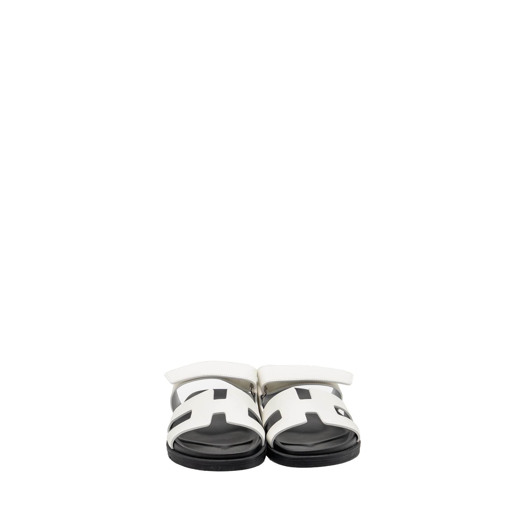 HERMES CHYPRE SANDALS CALFSKIN WHITE SHW