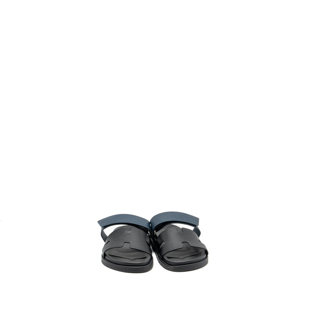 HERMES CHYPRE SANDALS BLACK/BLUE
