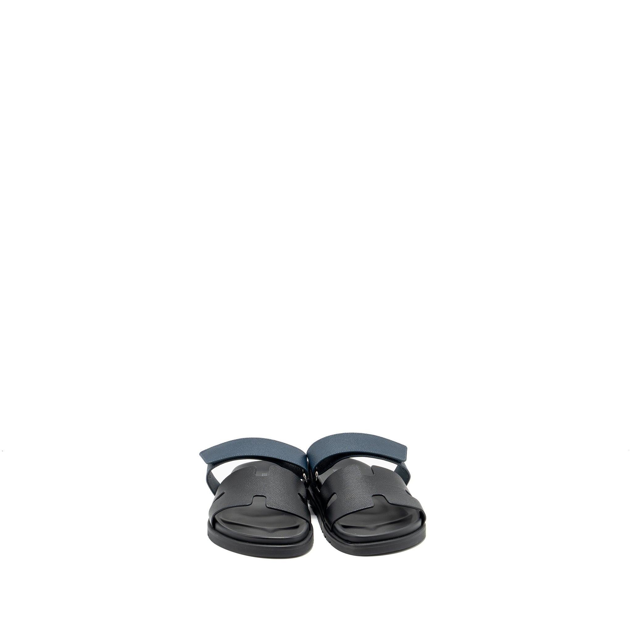 HERMES CHYPRE SANDALS BLACK/BLUE