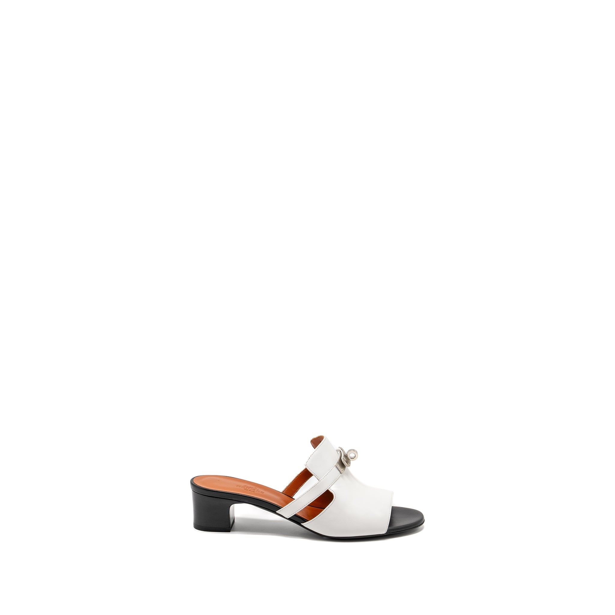 HERMES CANDY SANDAL LEATHER WHITE SHW